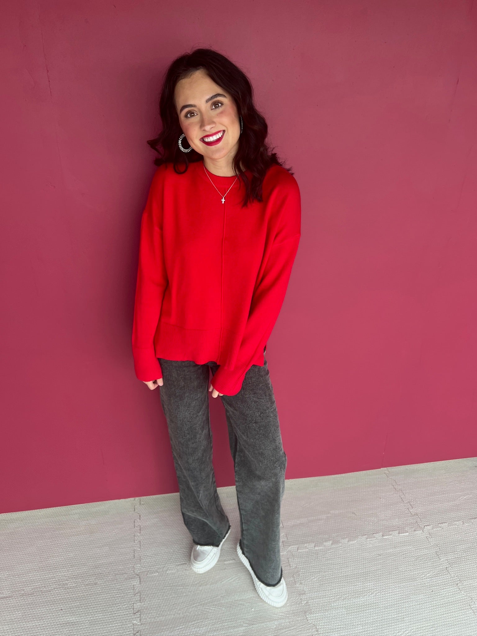 Eileen Sweater - Cool Red