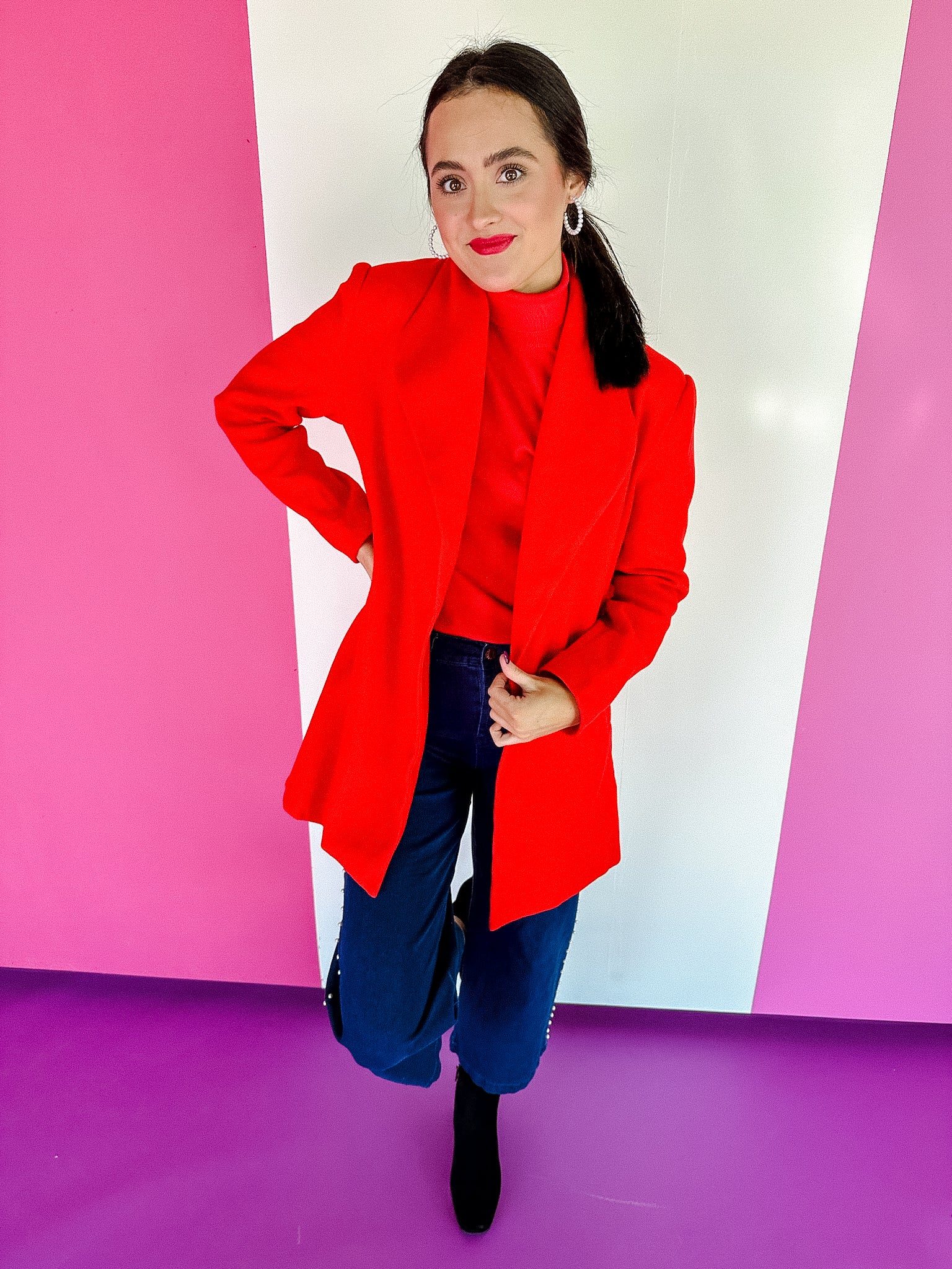 [Ellevate Basics] Penelope Peacoat - True Red