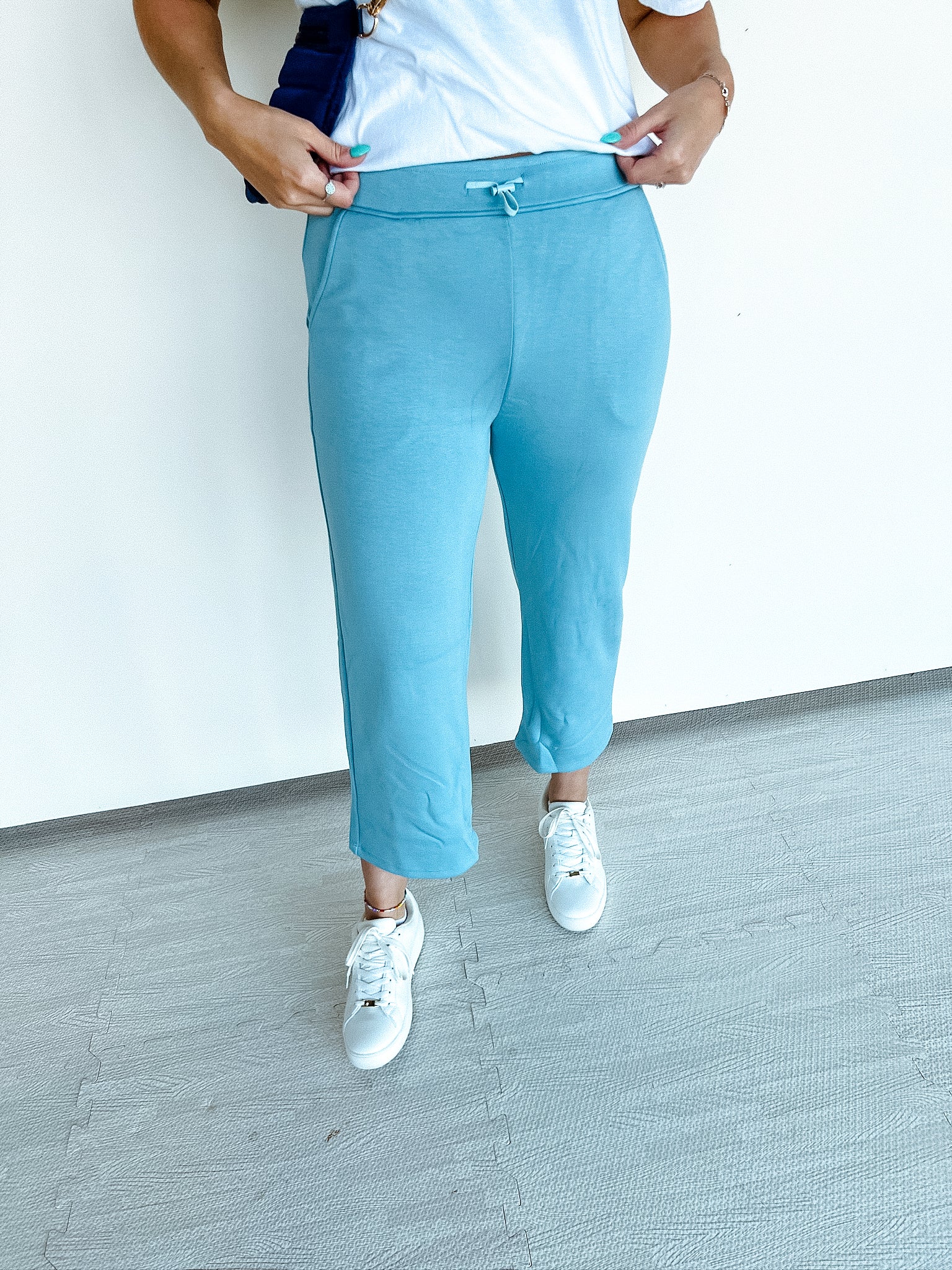 Luxe Wide Leg Scuba Pants - Duck Egg