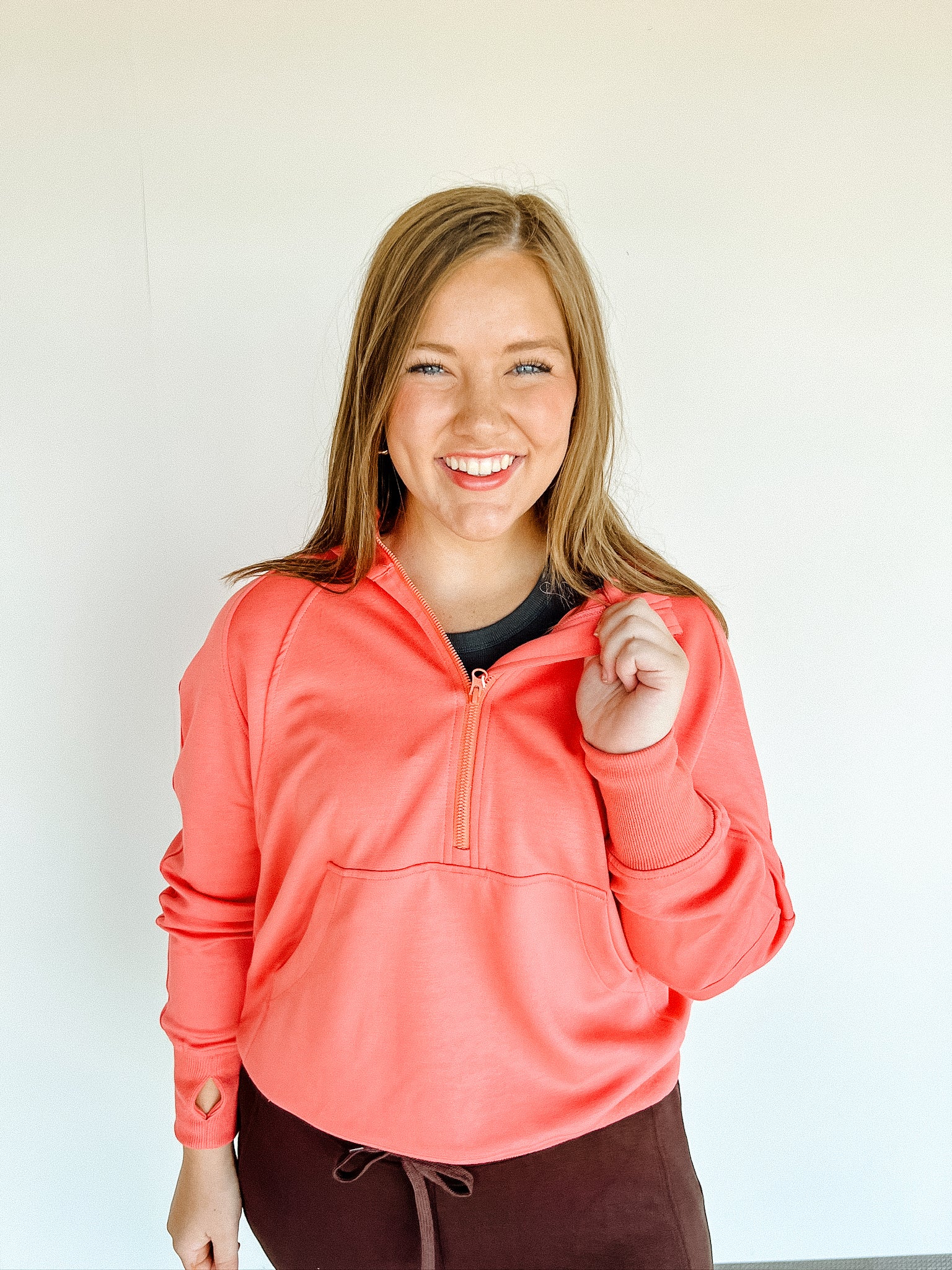 Get Moving Scuba Quarter Zip - Coral