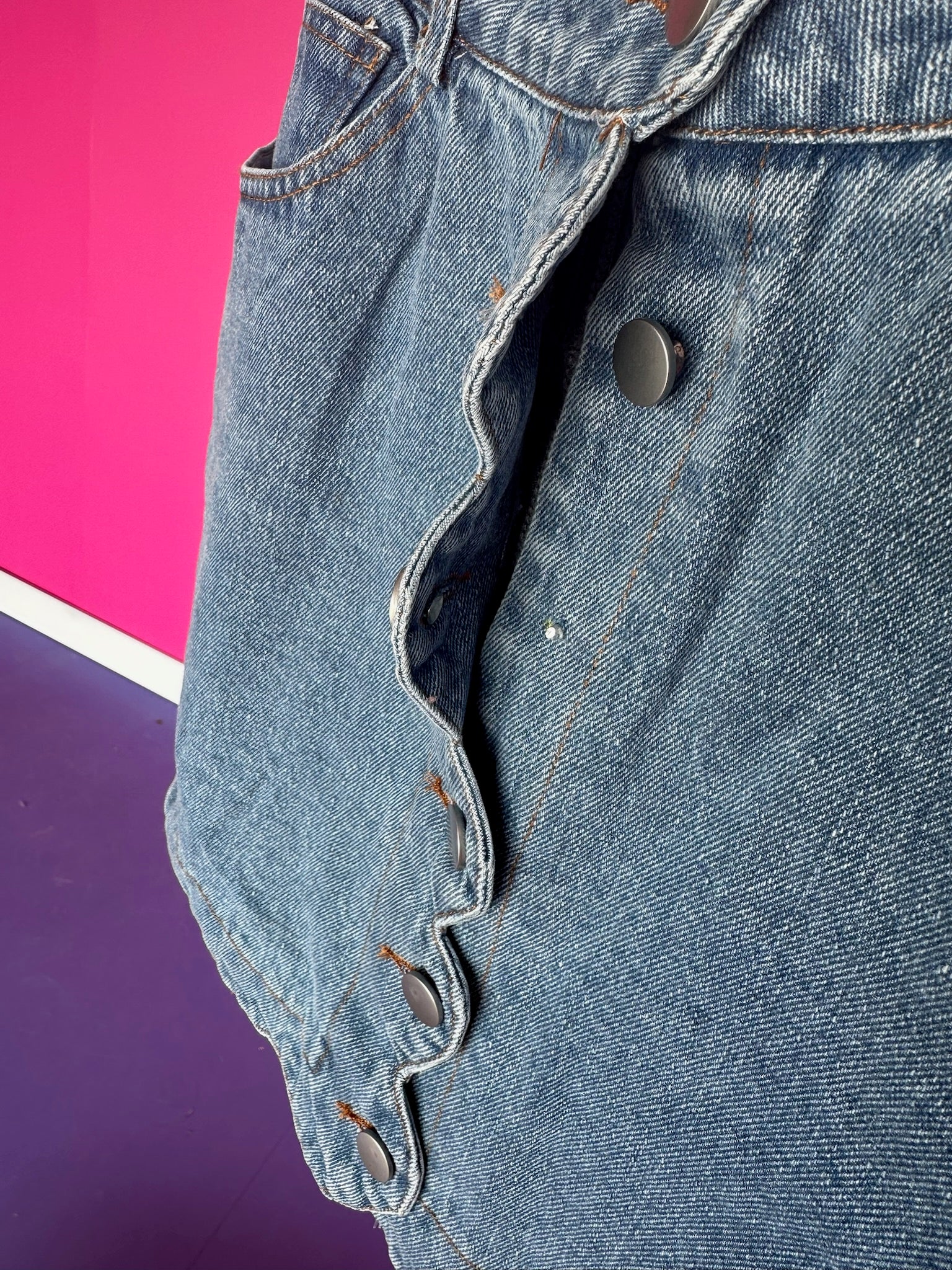 [Defect Sale] Serena Scallop Denim Skirt