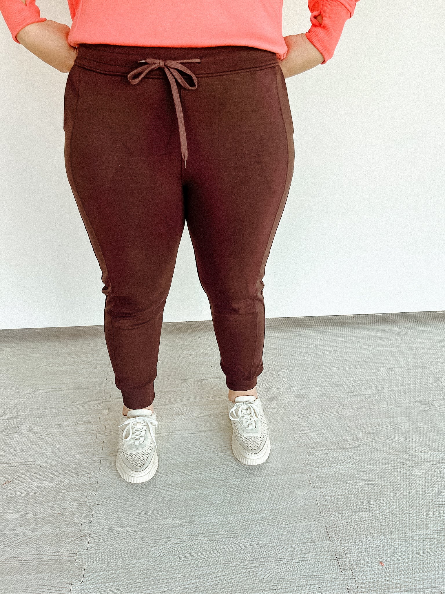 Ella Scuba Joggers - Dark Brown