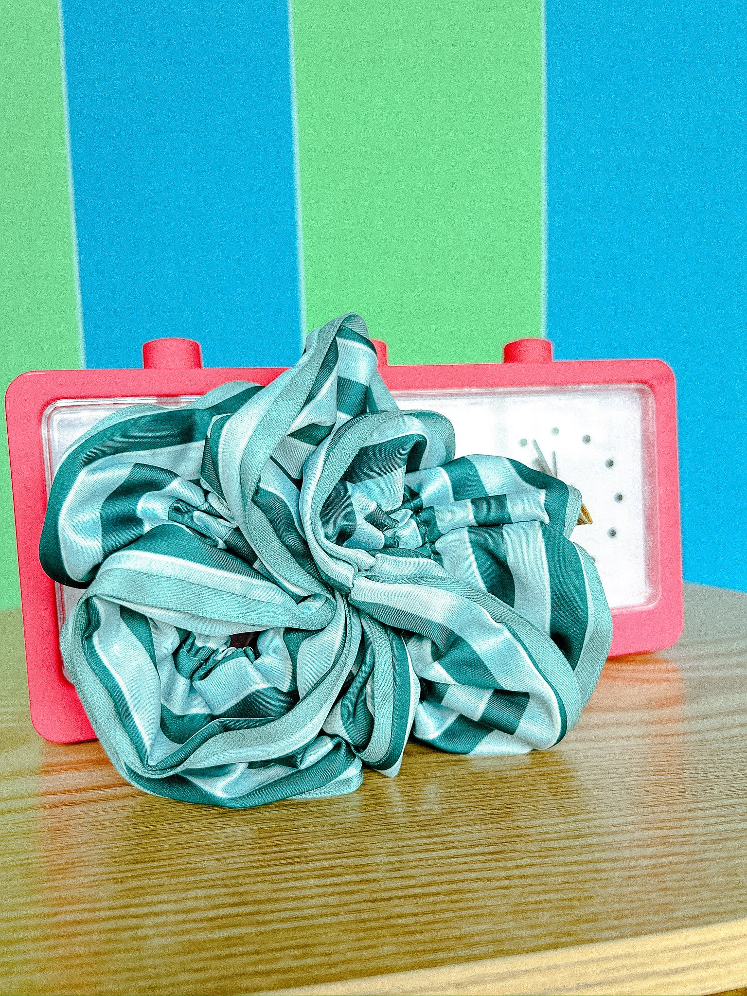 Ruffle Up Scrunchie - Kingfisher + Light Duck Egg