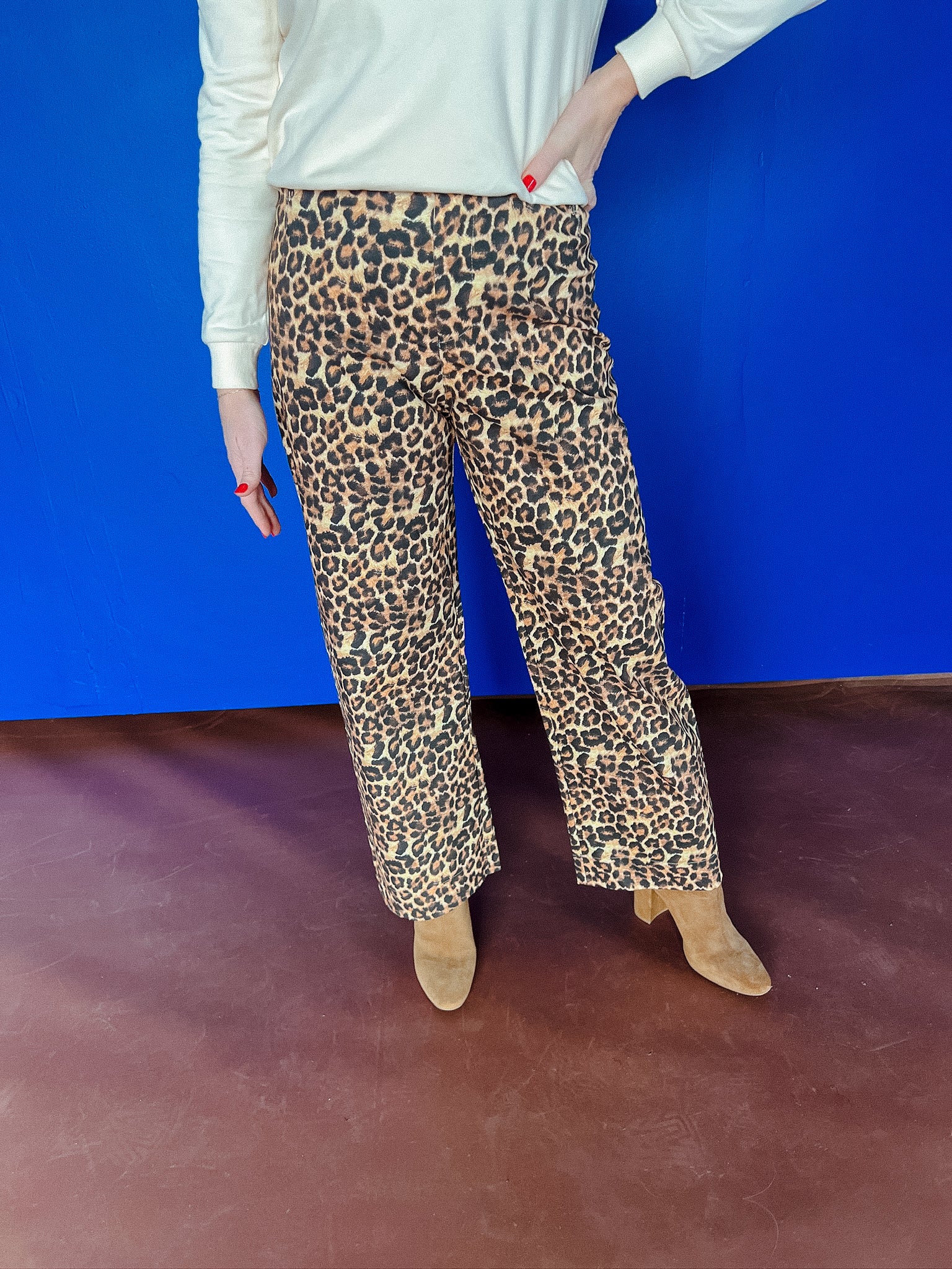 Jenny Wide Leg Pants - Leopard