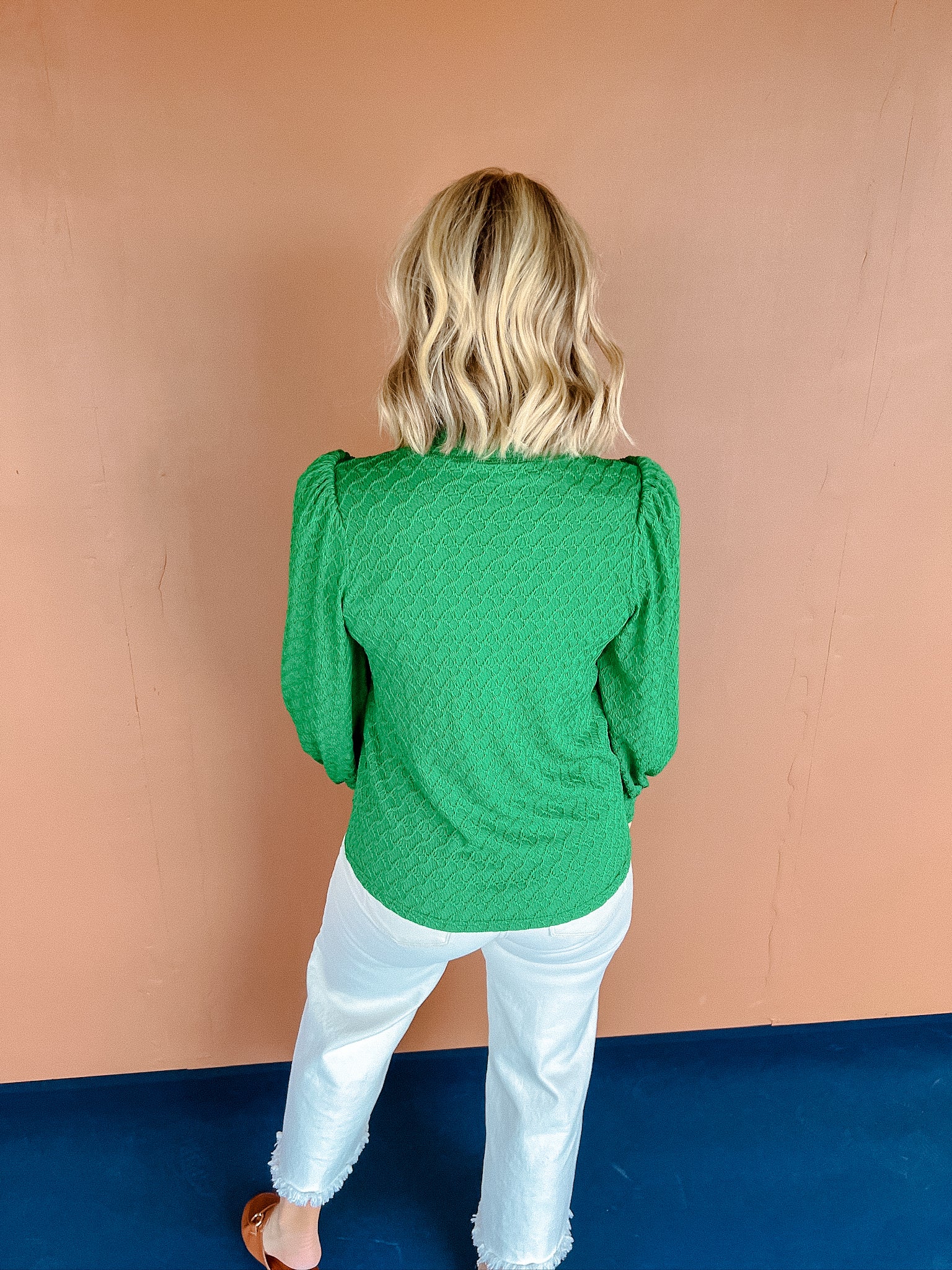 Brittney Balloon Sleeve Blouse - Kerry Green