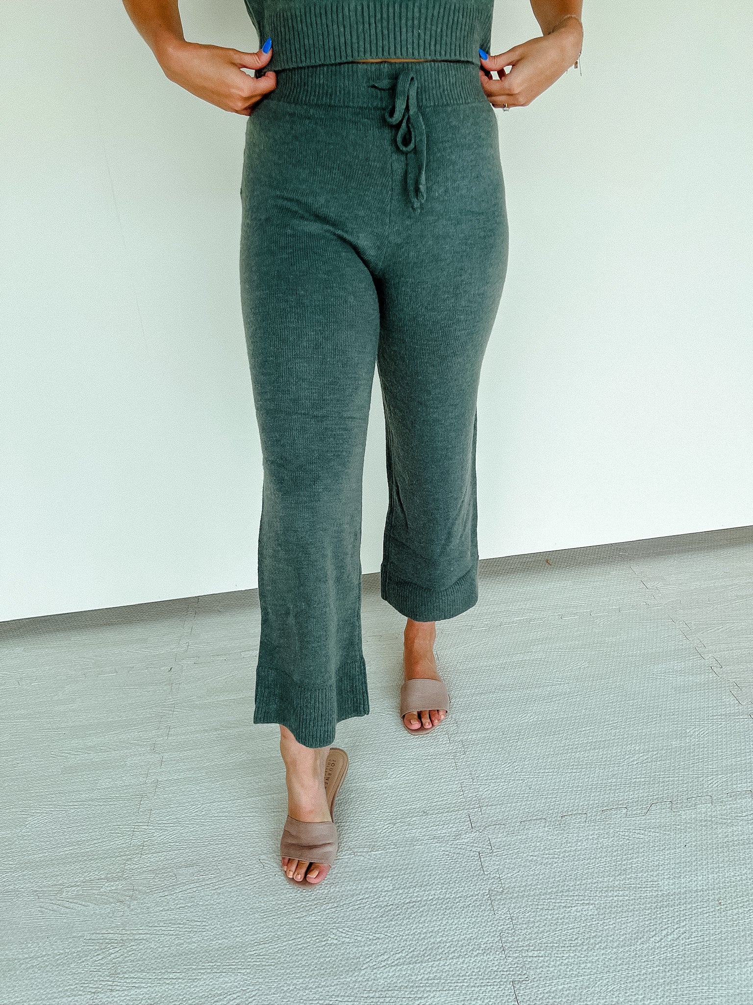 Estella Sweater Pants - Cool Heather Green