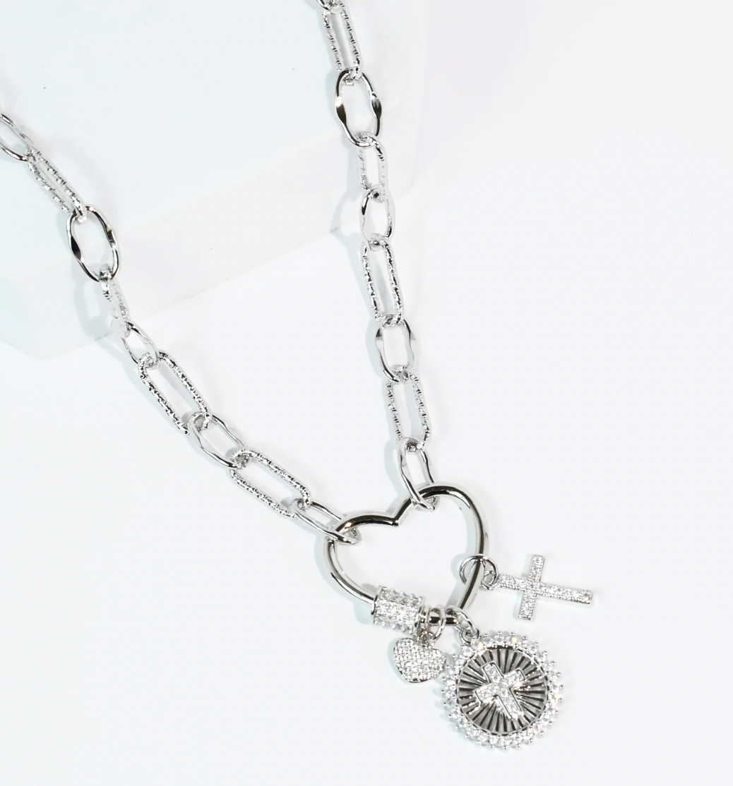 [Treasure Jewels] Love And Grace Silver Charm Necklace