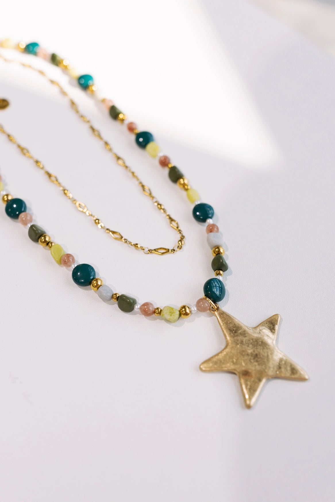 Harvest Sky Star Layered Necklace - Gold + Multi