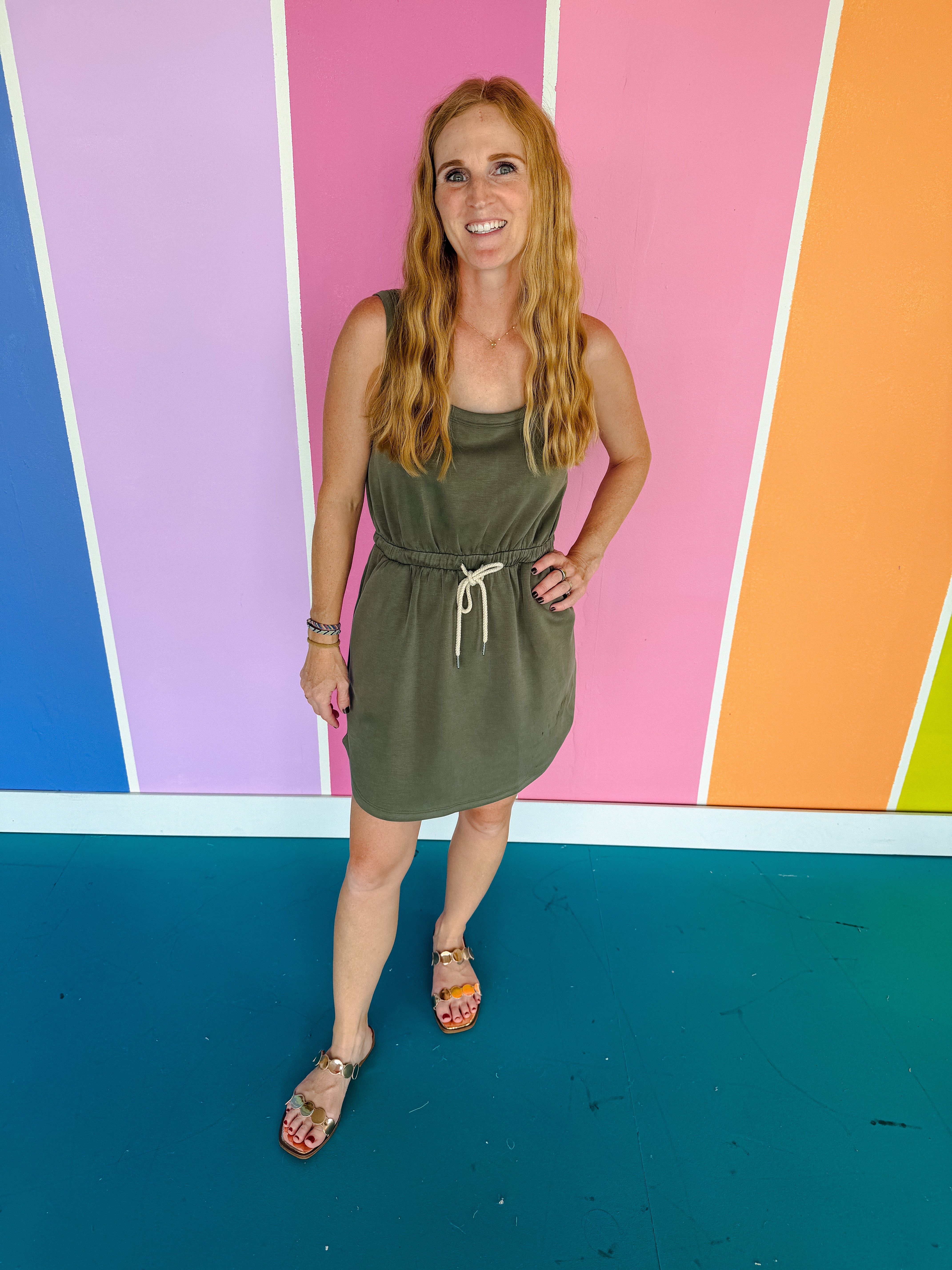 Tia Tank Mini Dress - Olive