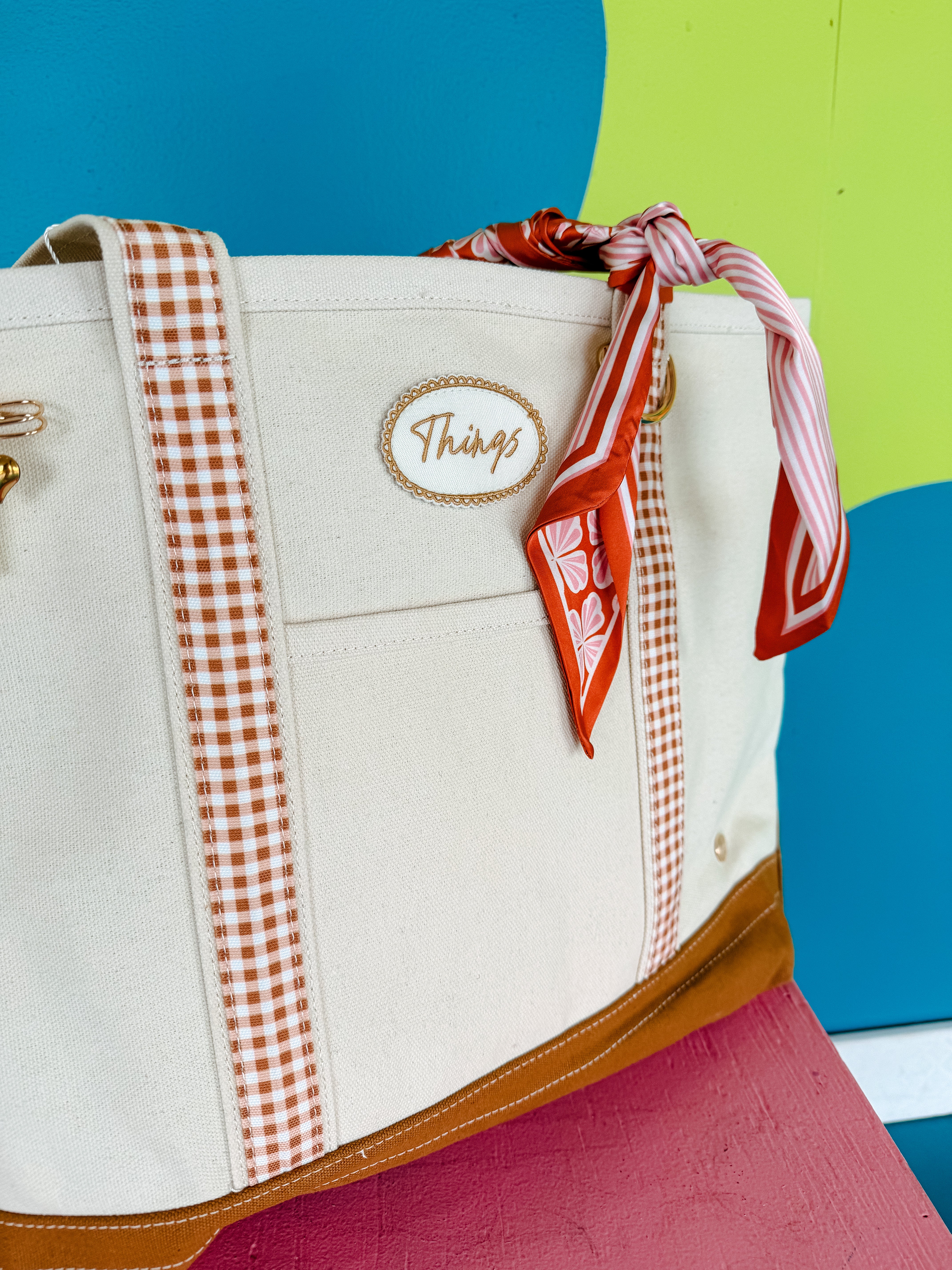 Too Much Fun Canvas Tote Bag - Natural
