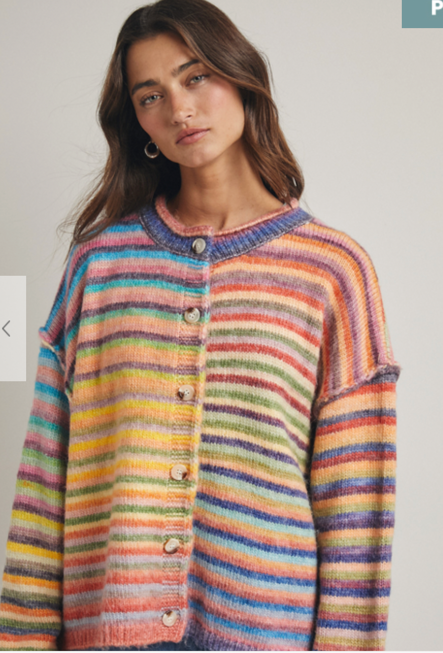 Confetti Cloud Striped Cardigan