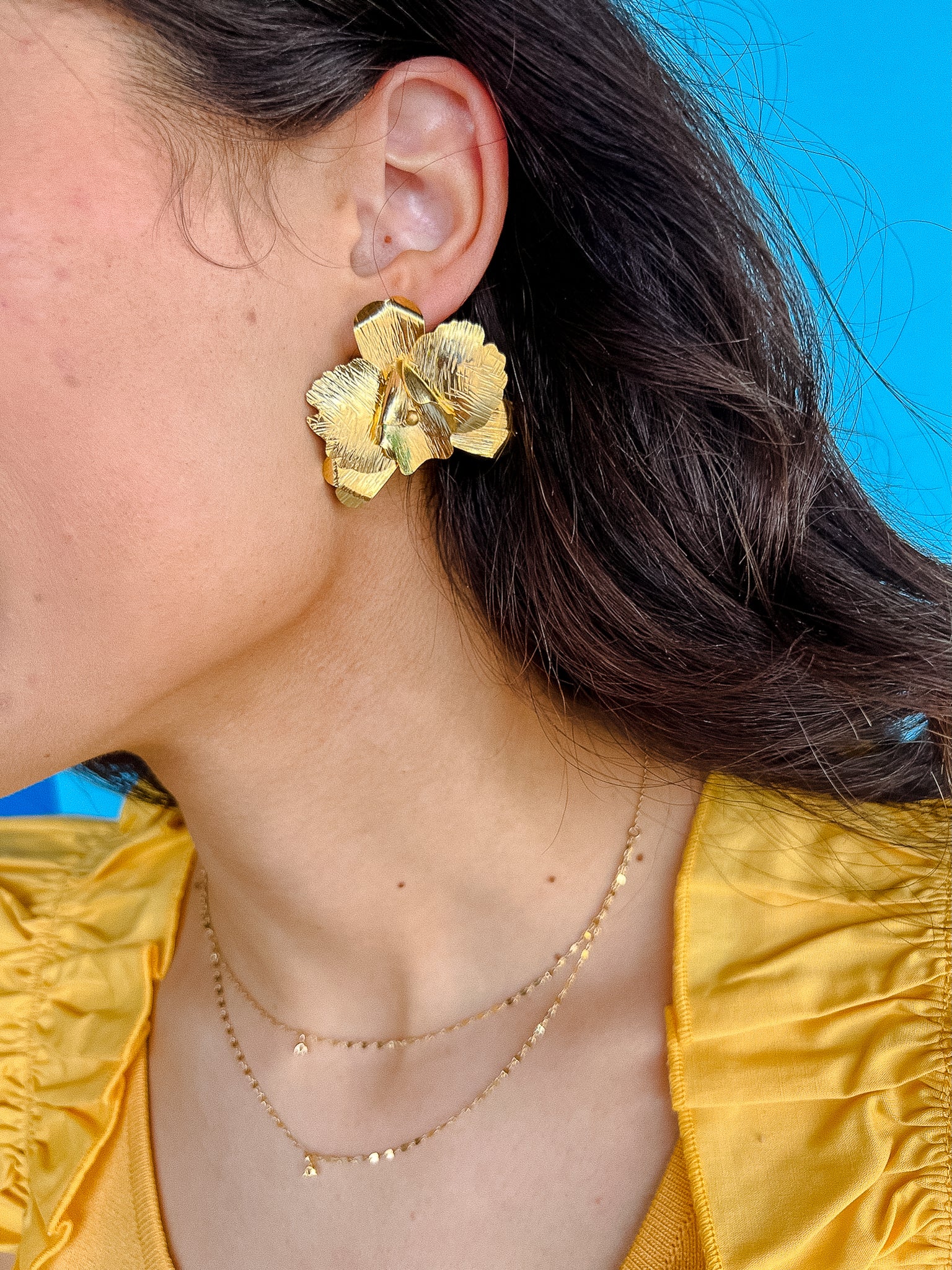 [Treasure Jewels] Lizzy Flower Earrings - Gold