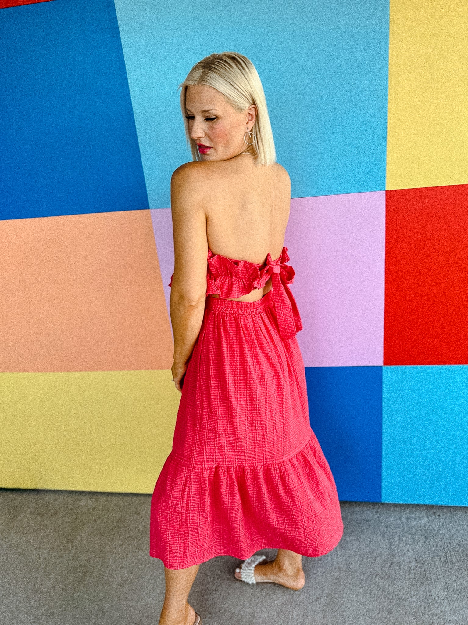 Harlow Strapless Midi Dress - Musk Pink