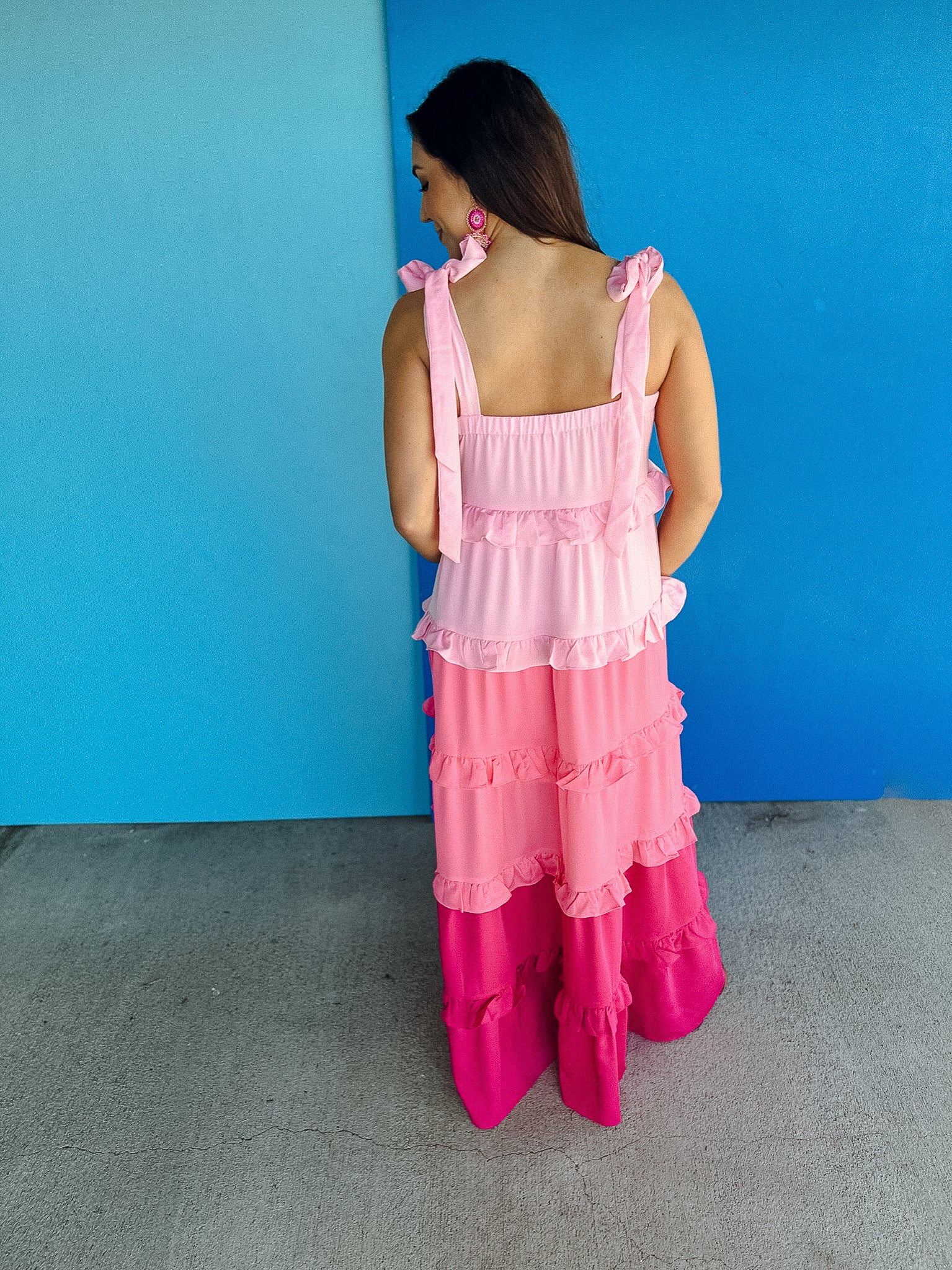 Forever Chic Ombre Maxi Dress - Pastel Rose + Rose + Raspberry