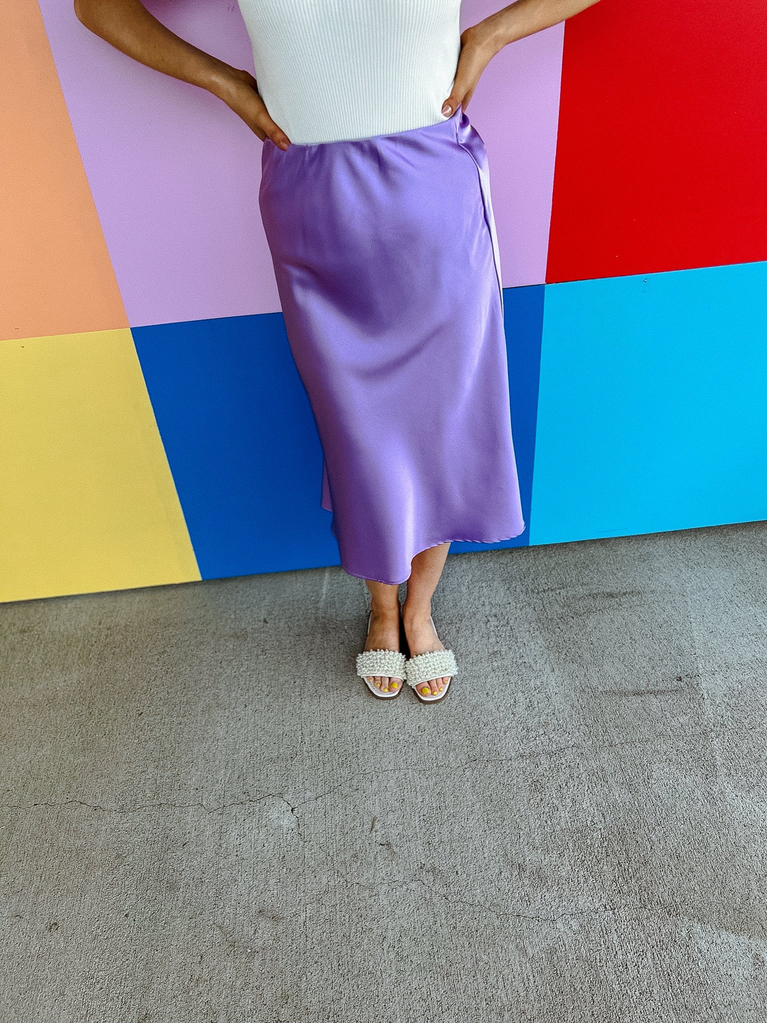 Pure Sweetness Midi Skirt - Lavender