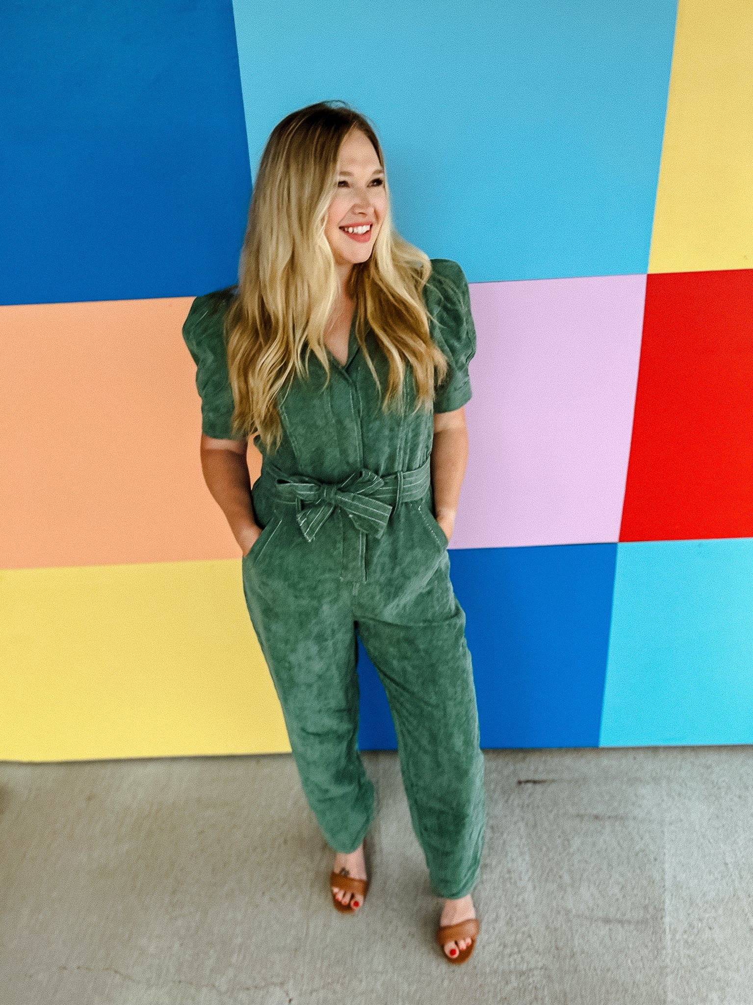 Simply Bliss Corduroy Jumpsuit - Cool Green