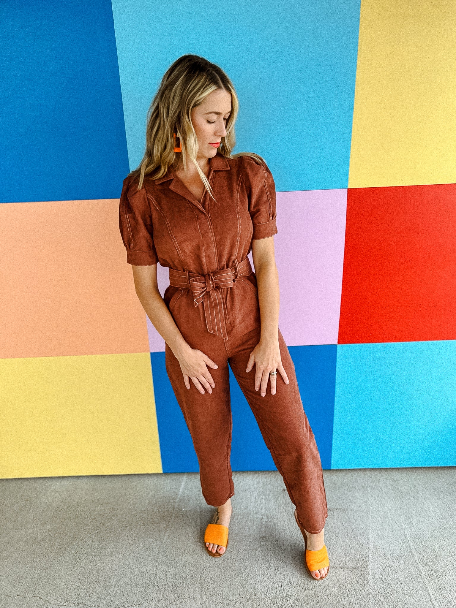 Simply Bliss Corduroy Jumpsuit - Earthy Brown