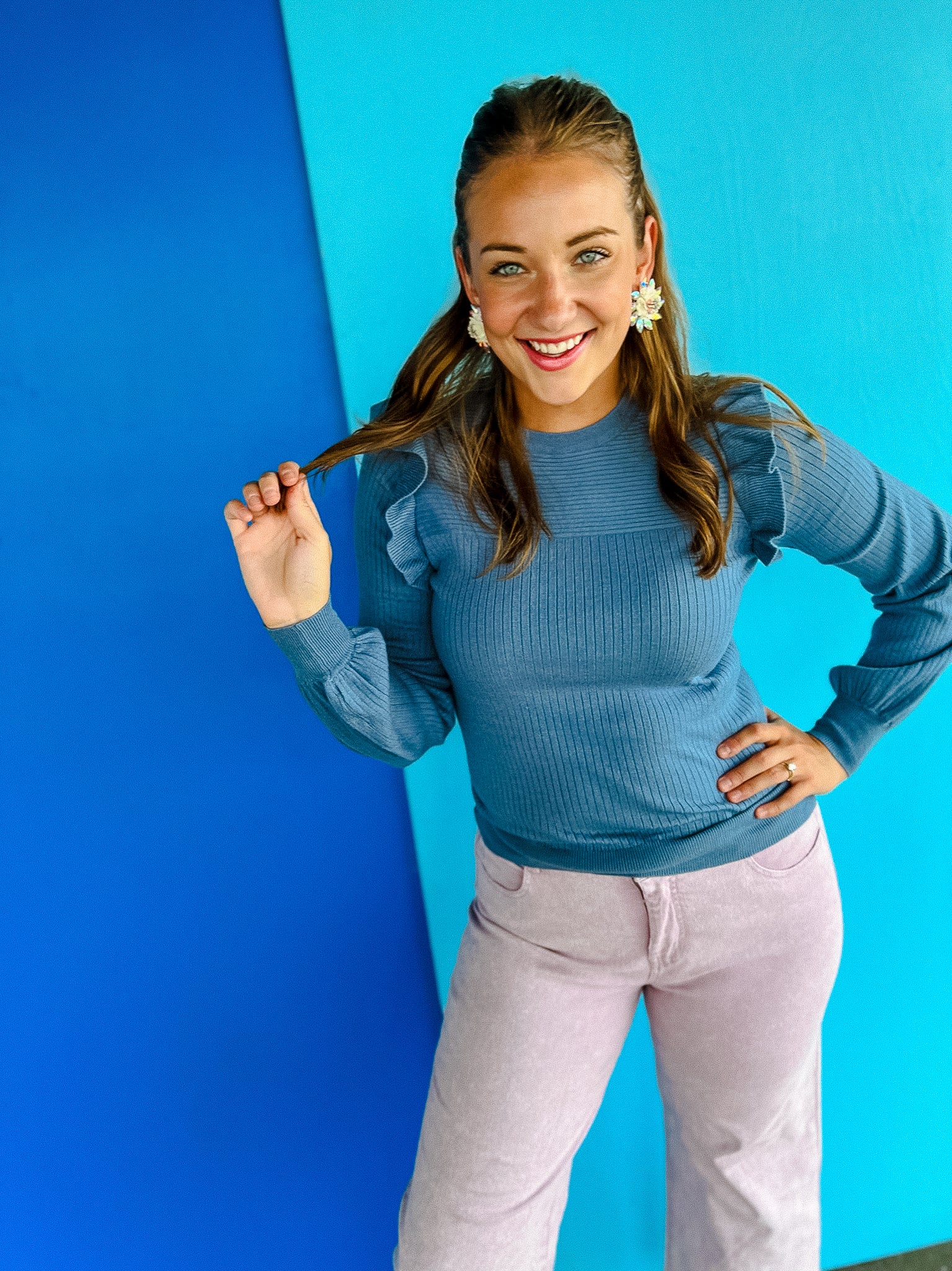 Bethany Sweater - Blue Grey