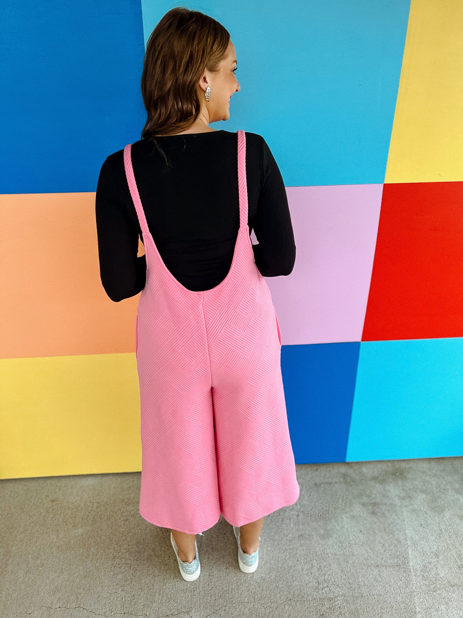 Fiona Cropped Overall - Rose/Shocking Pink