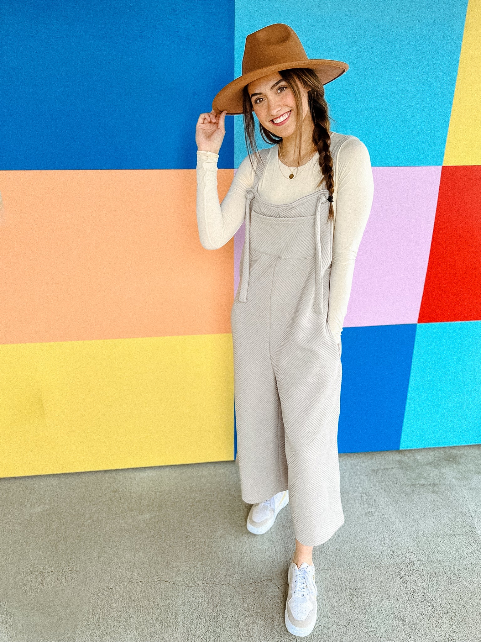 Fiona Cropped Overall - Lizard Grey