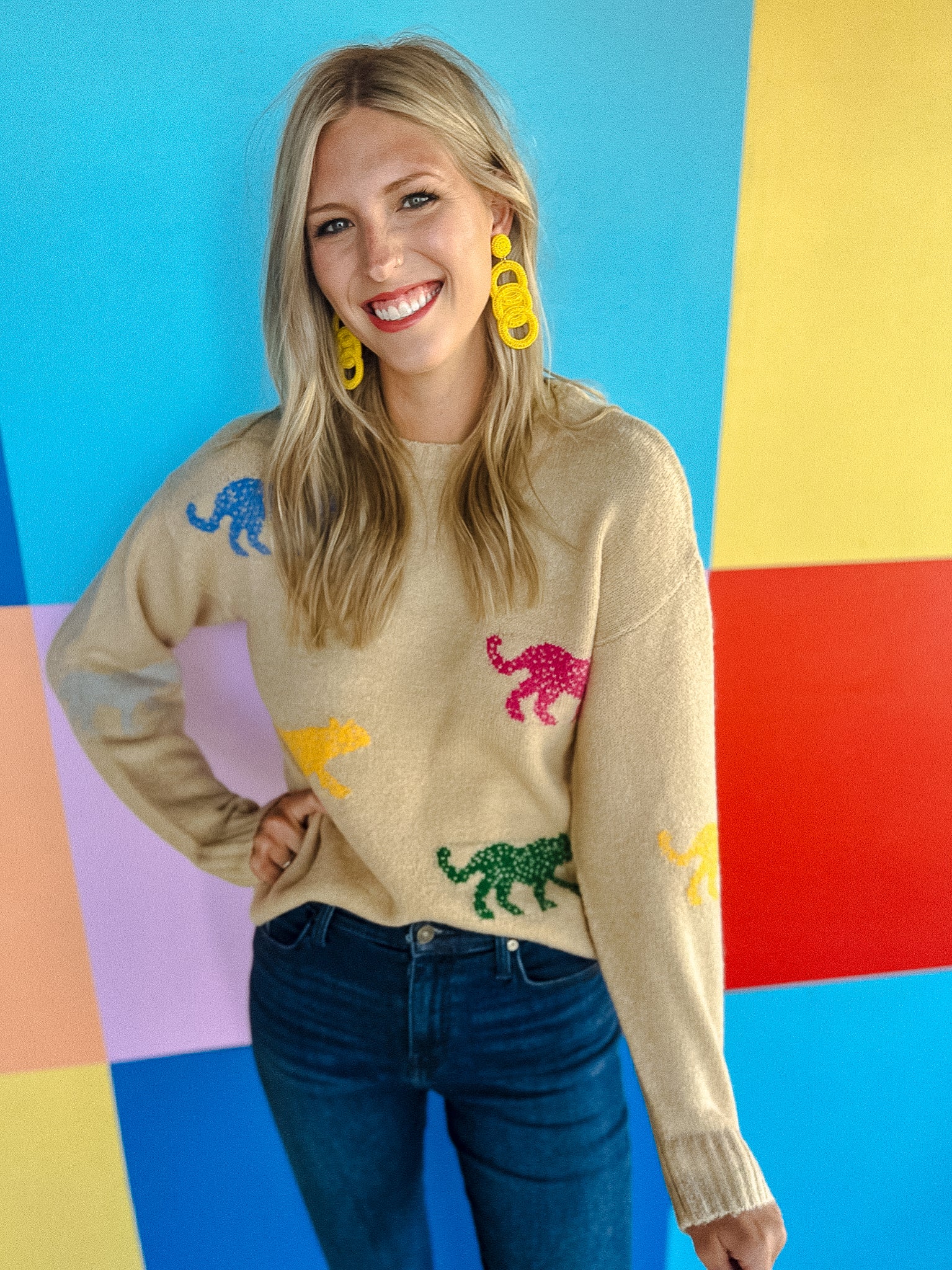 Alpha Leopard Sweater - Beige