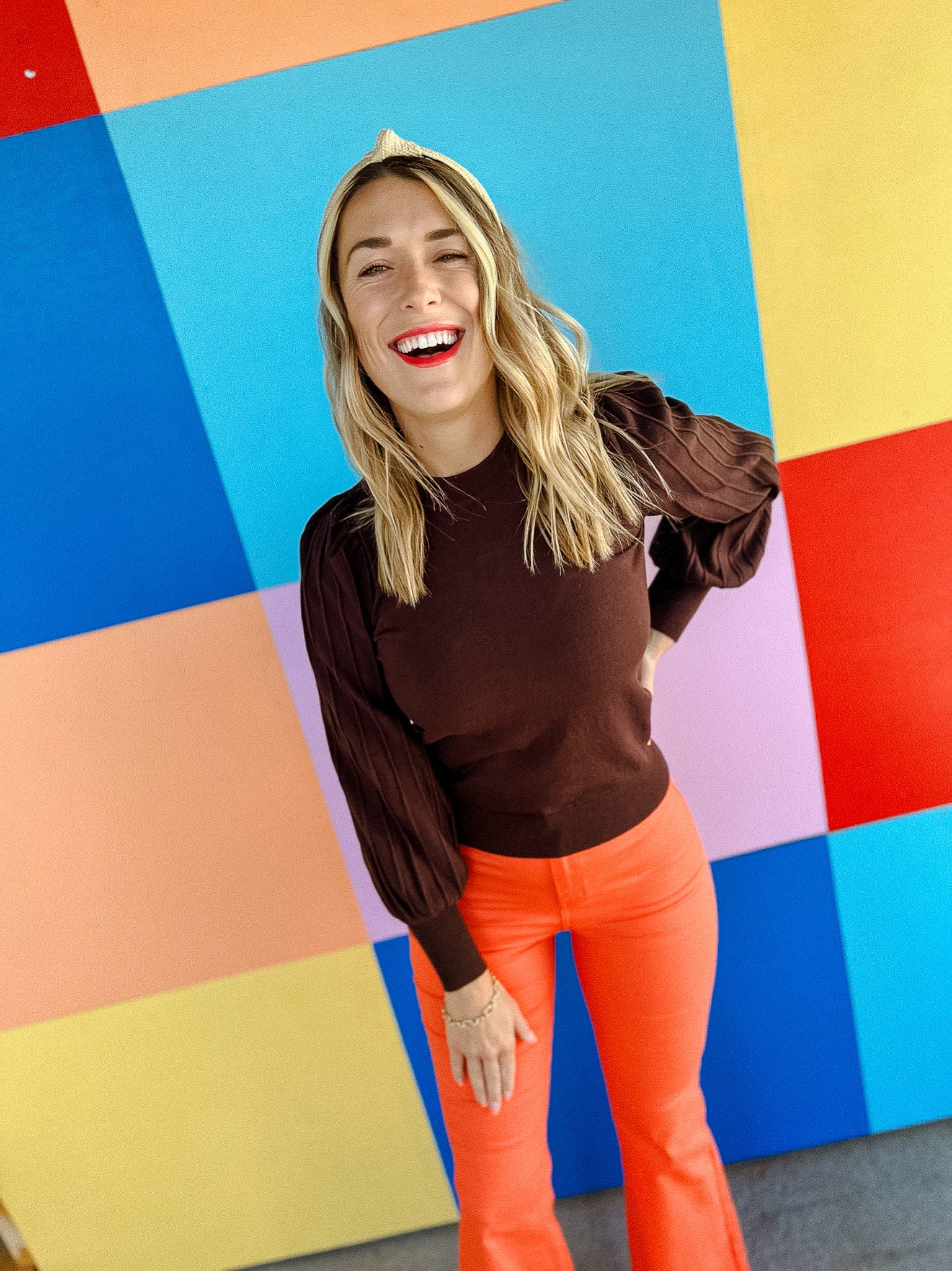 Brielle Pleated Sleeve Sweater - Dark Brown