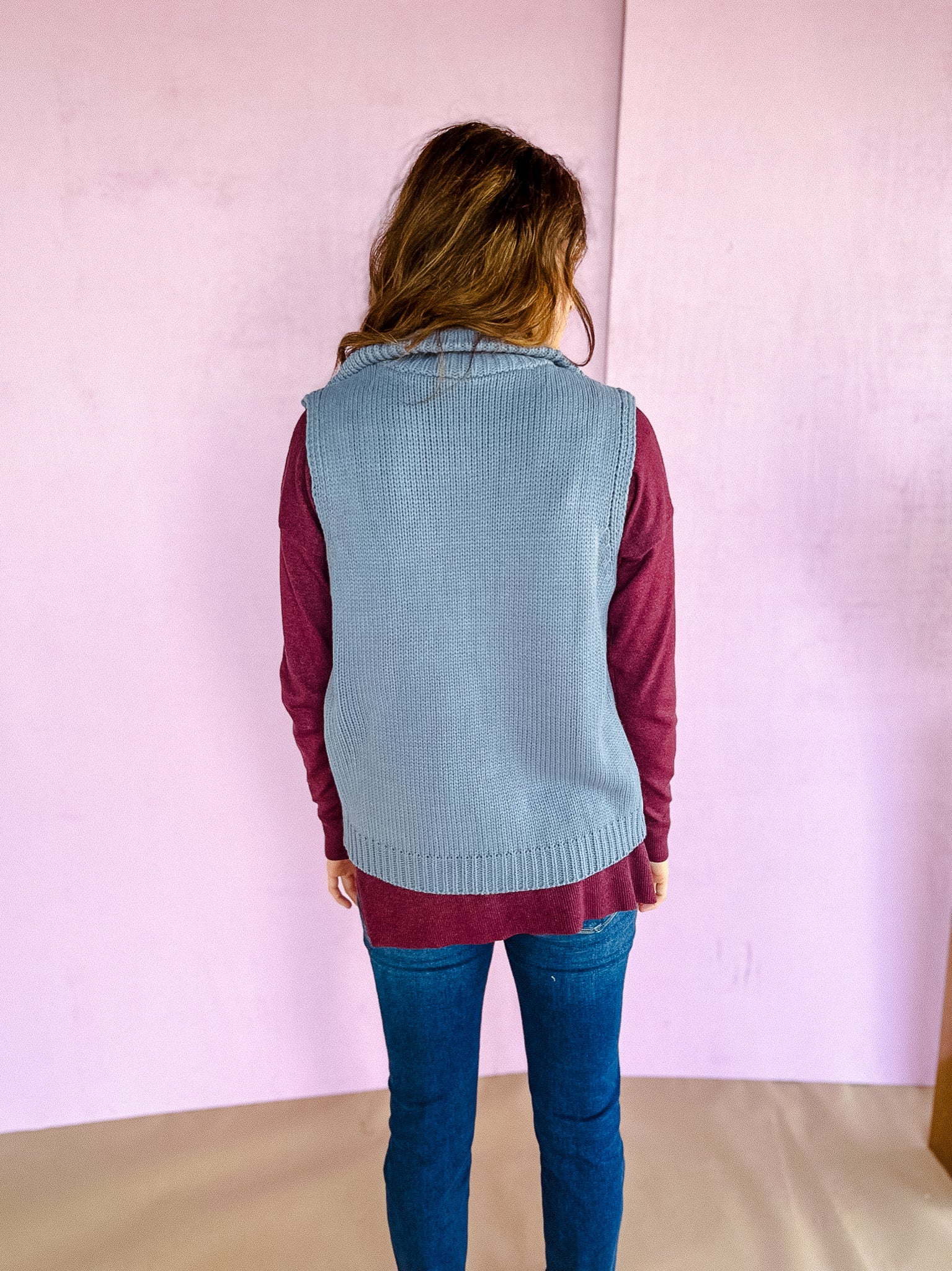 Illeana Sweater Vest - Light Blue Grey