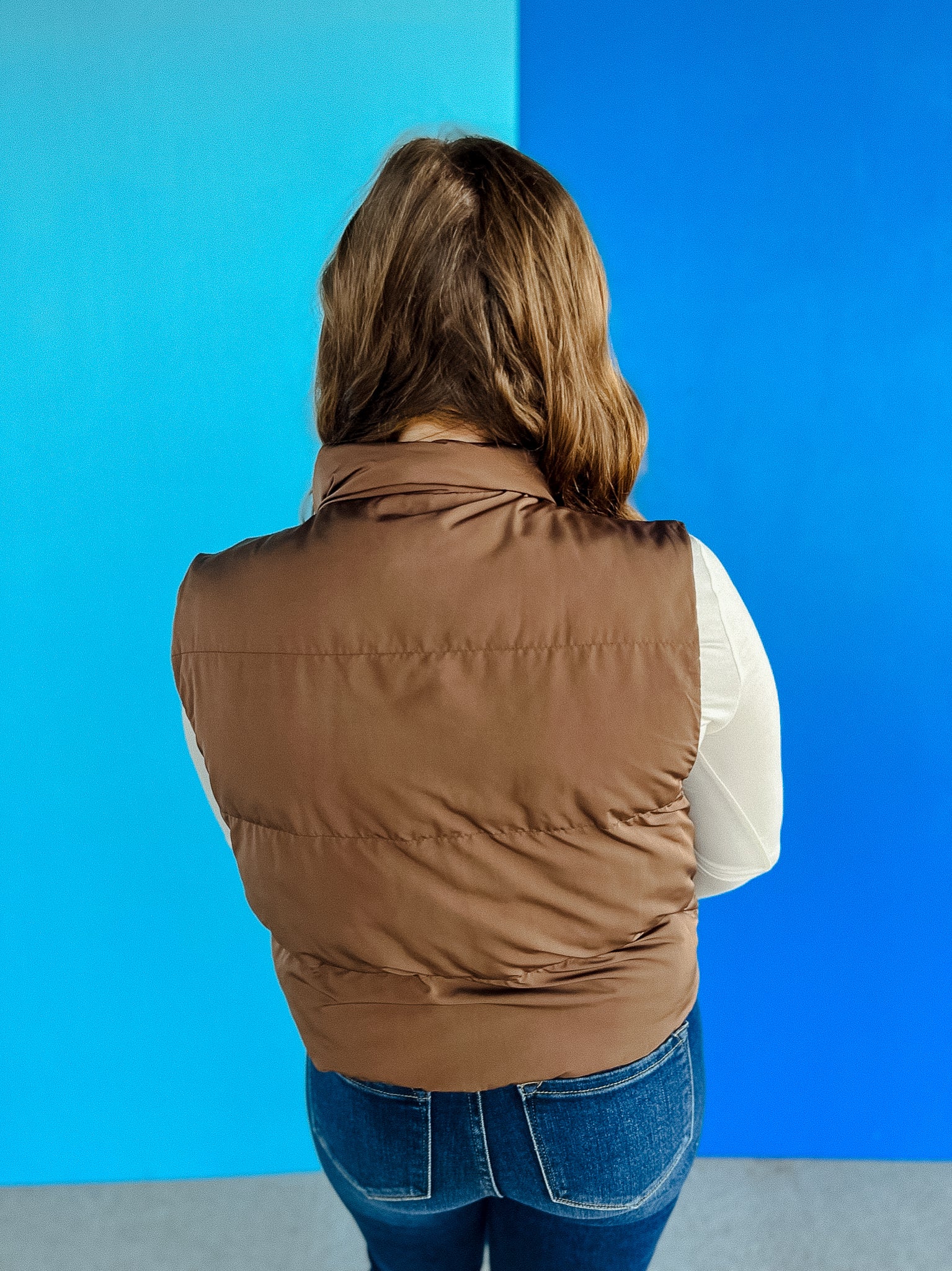 Fall + Forever Puffer Vest - Coffee/Rose Brown