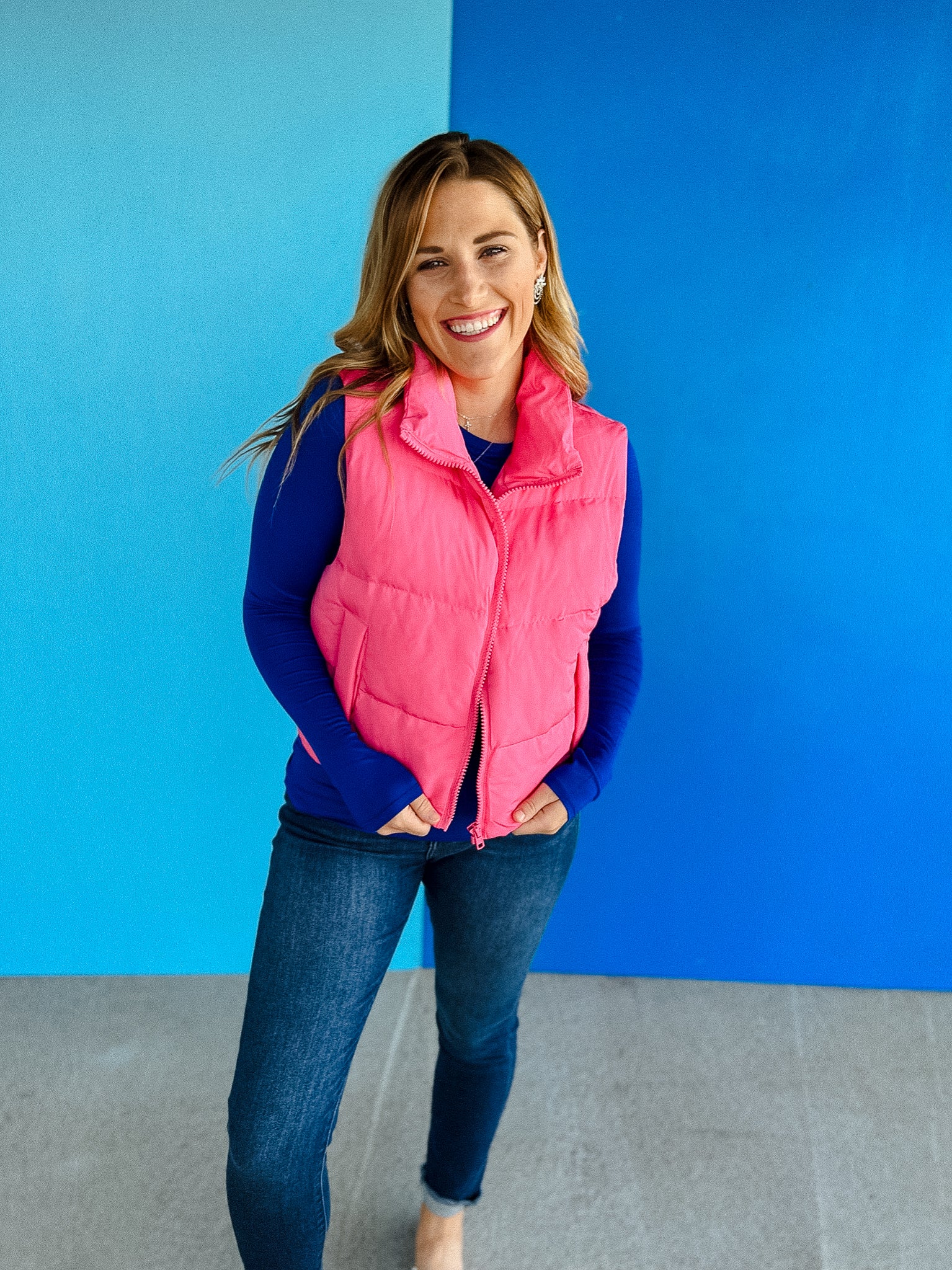 Fall + Forever Puffer Vest - Bright Pink