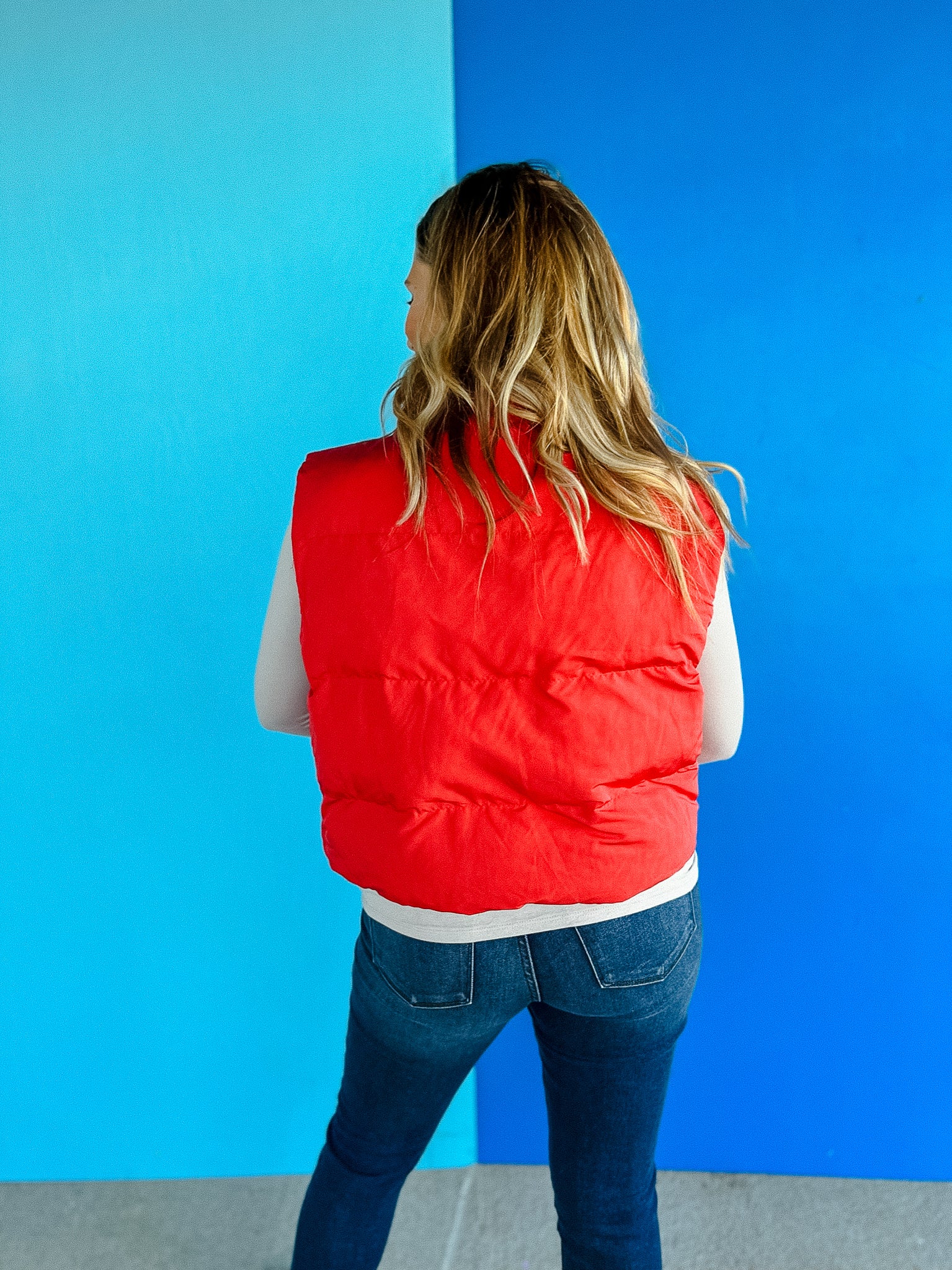 Fall + Forever Puffer Vest - Cool Red