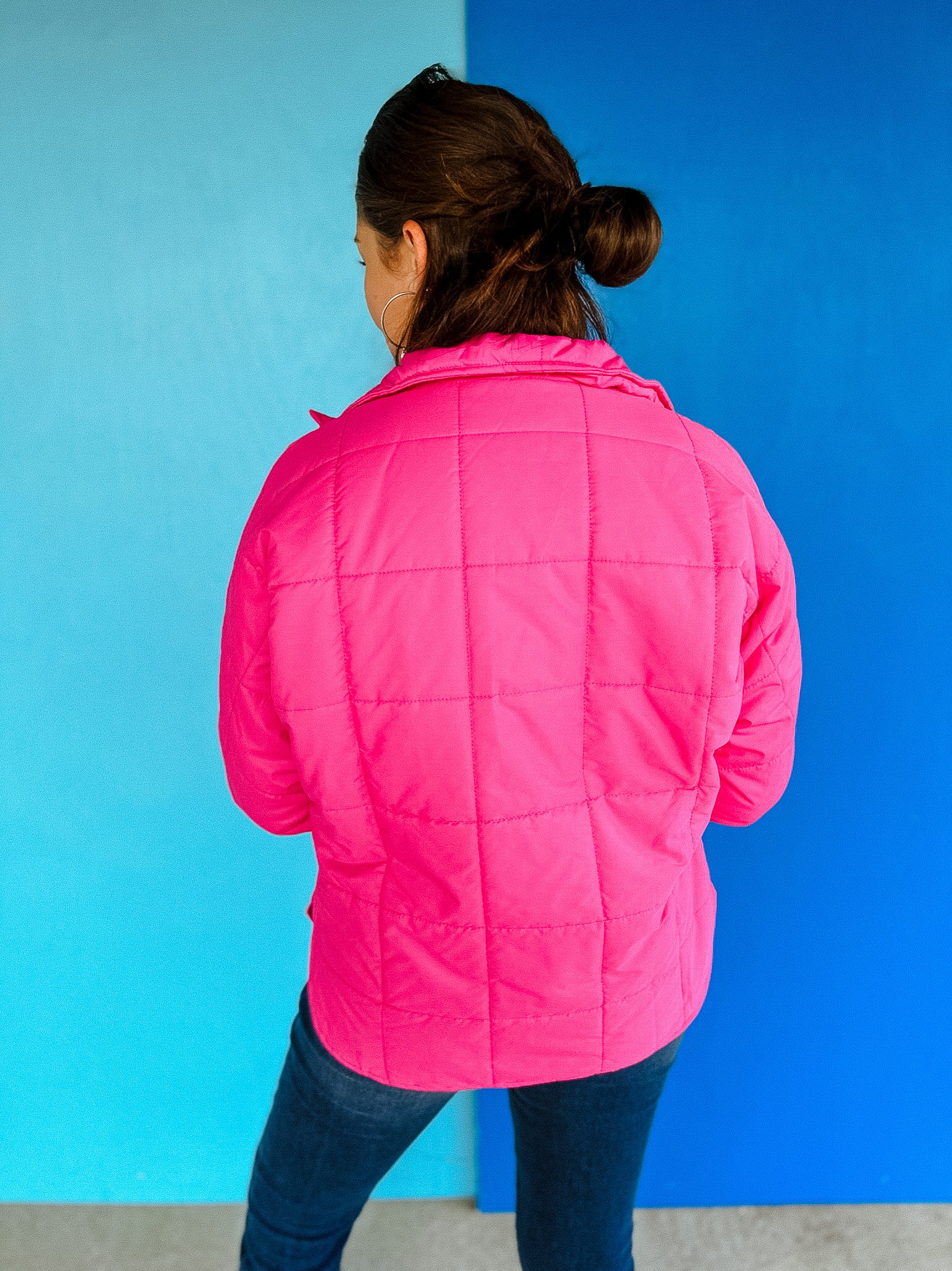 Warmer Than You Quilted Jacket - Winter Hot Pink