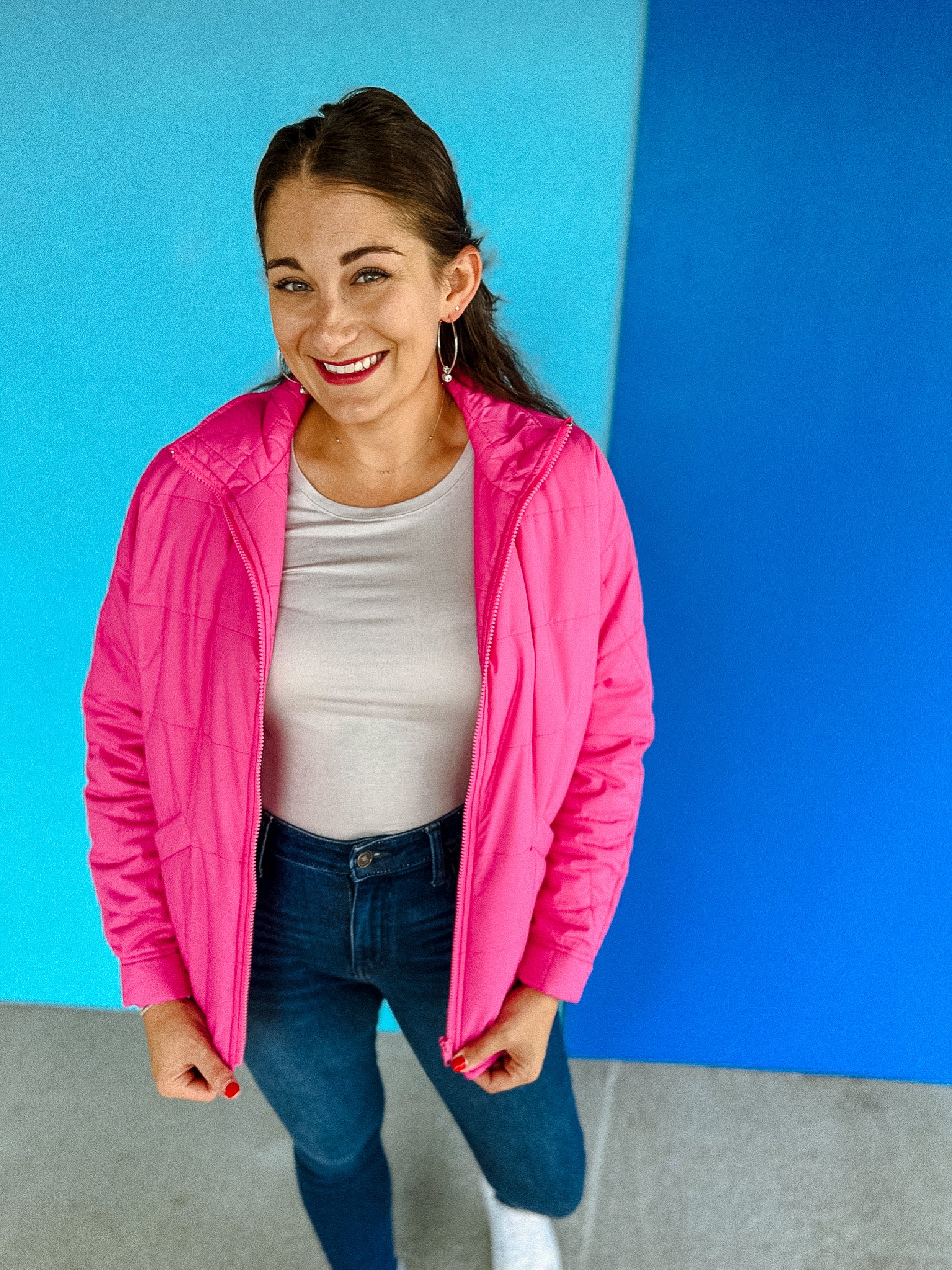 Warmer Than You Quilted Jacket - Winter Hot Pink
