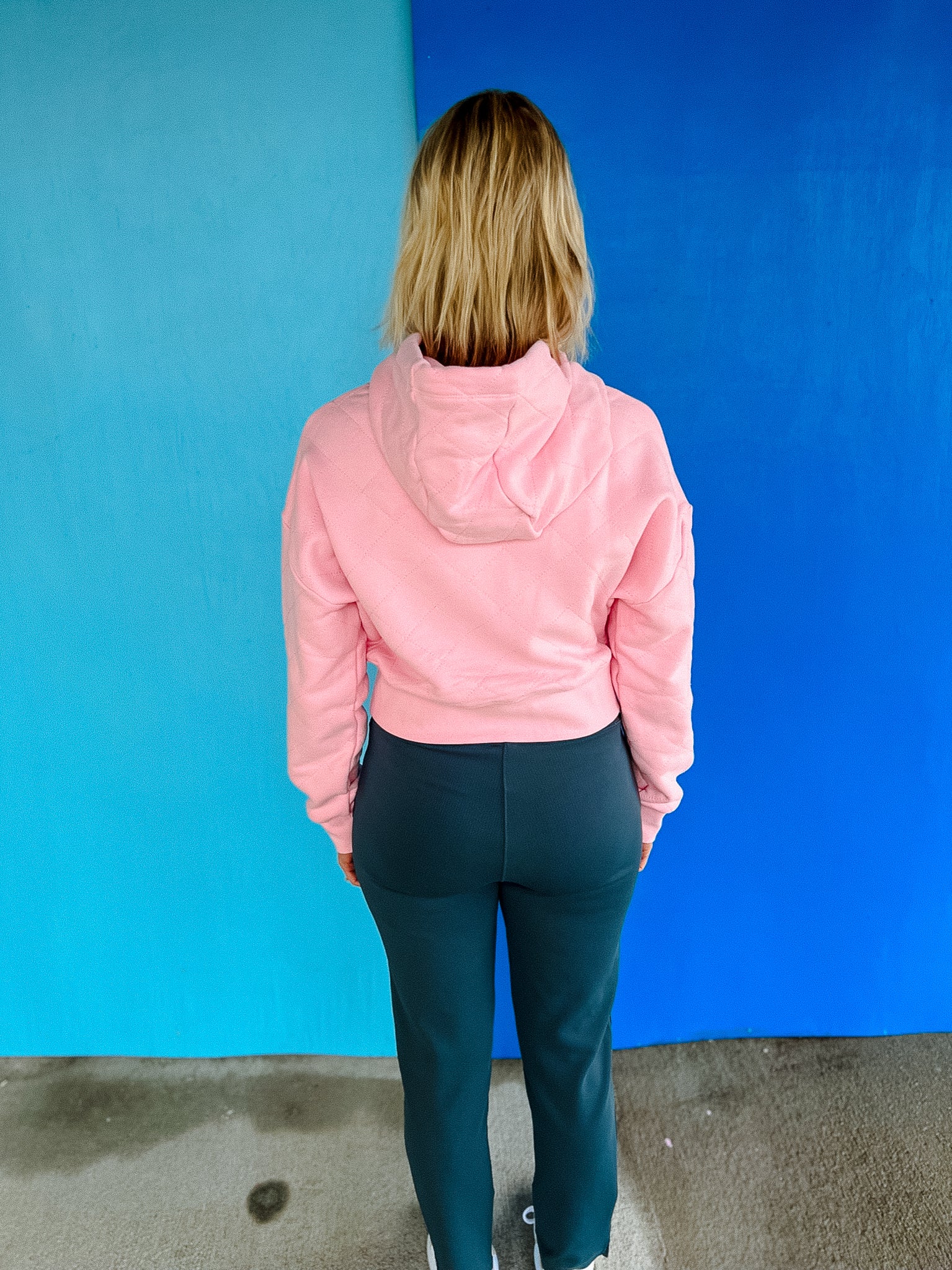 Alayna Quilted Drawstring Hoodie - Summer Pink
