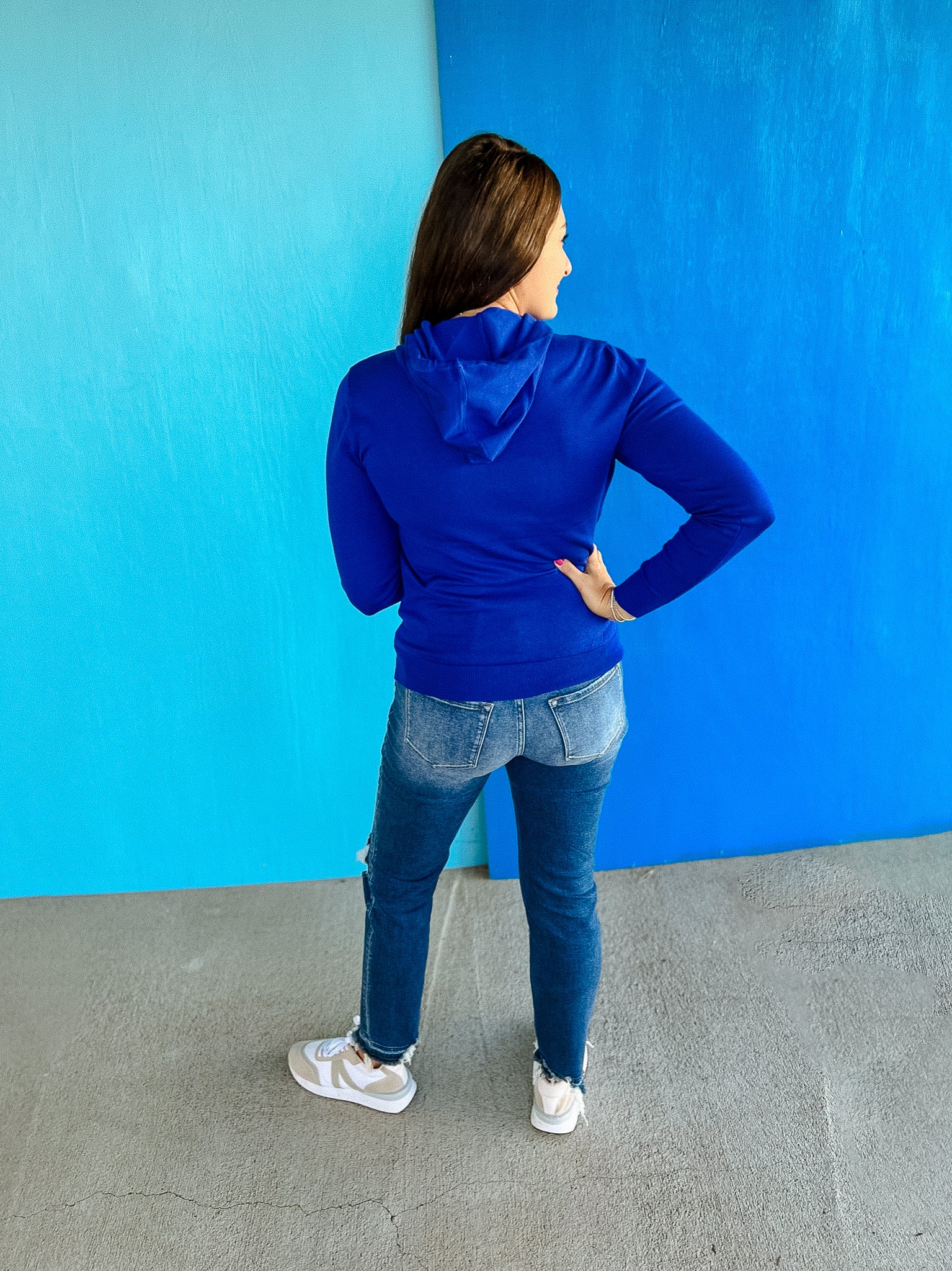 Cecile Hooded Sweater - Deep Royal Blue