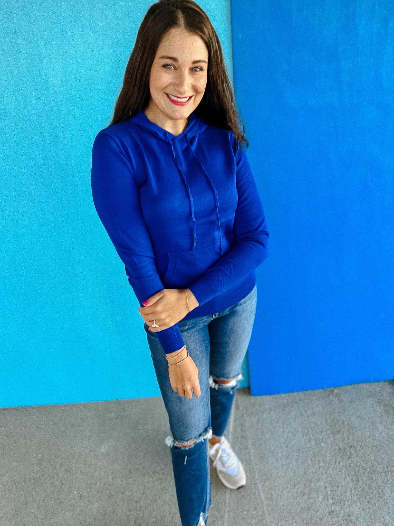 Cecile Hooded Sweater - Deep Royal Blue