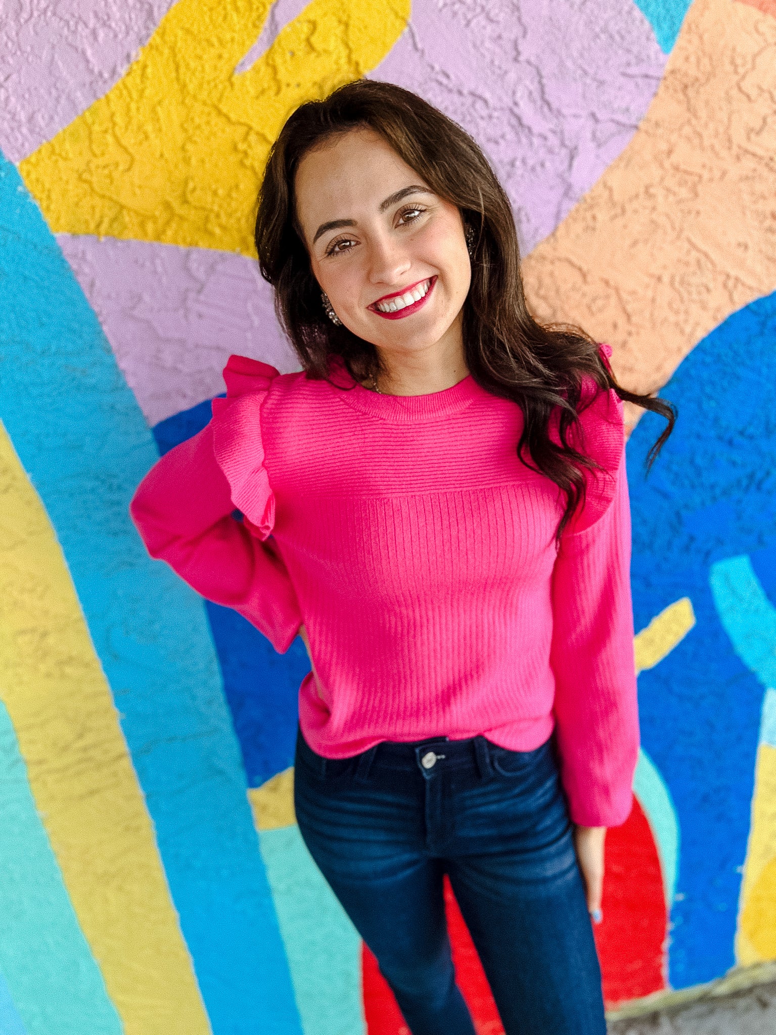 Bethany Sweater - Hot Pink