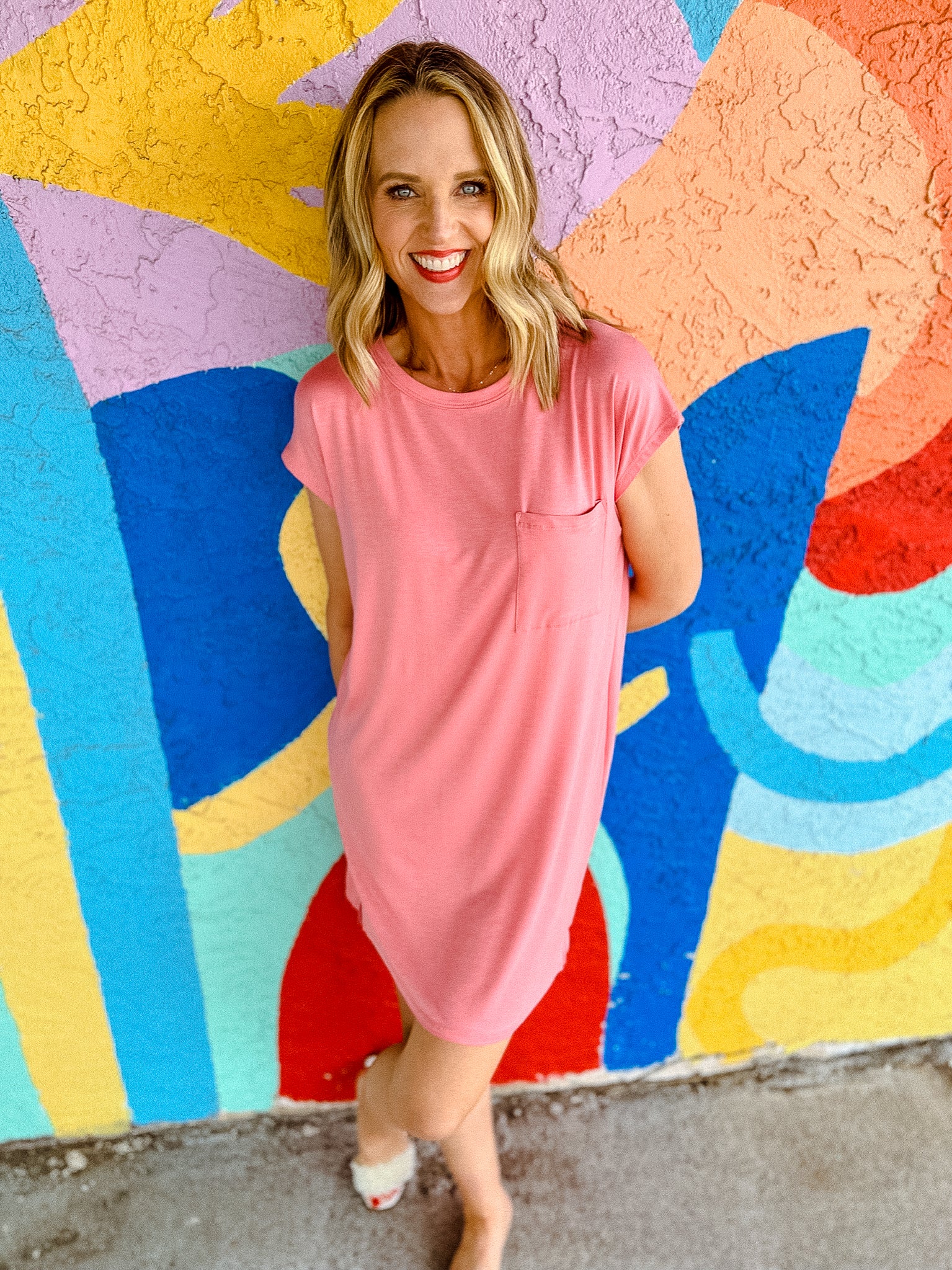 Becs Dolman Mini Dress - Summer Pink