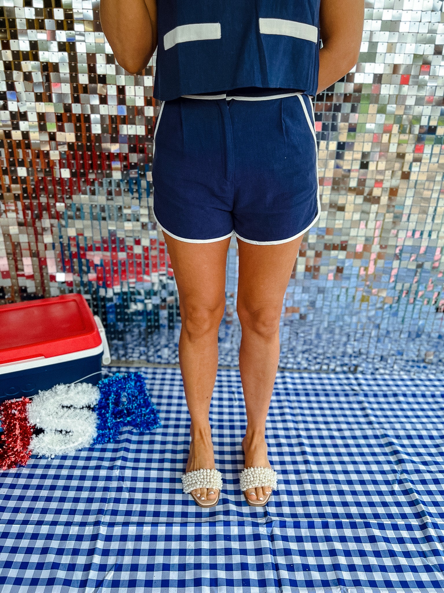 Janeane Linen Shorts - French Navy