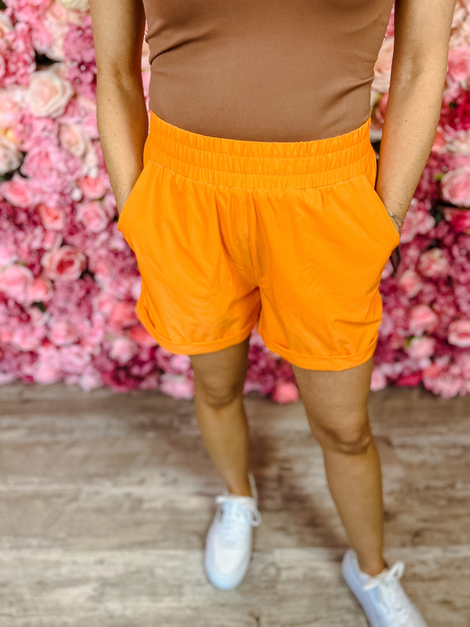 Rumor Has It Cuffed Shorts - Orange