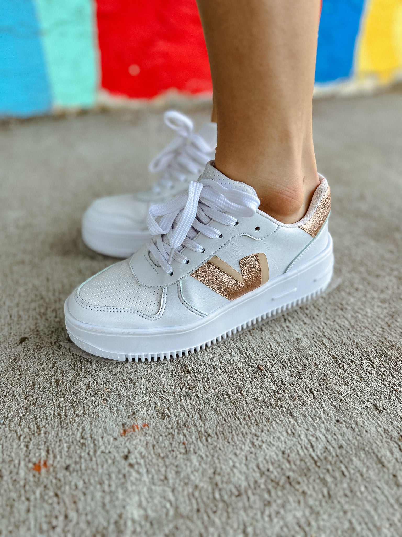 Rina Lace-Up Sneakers - Gold