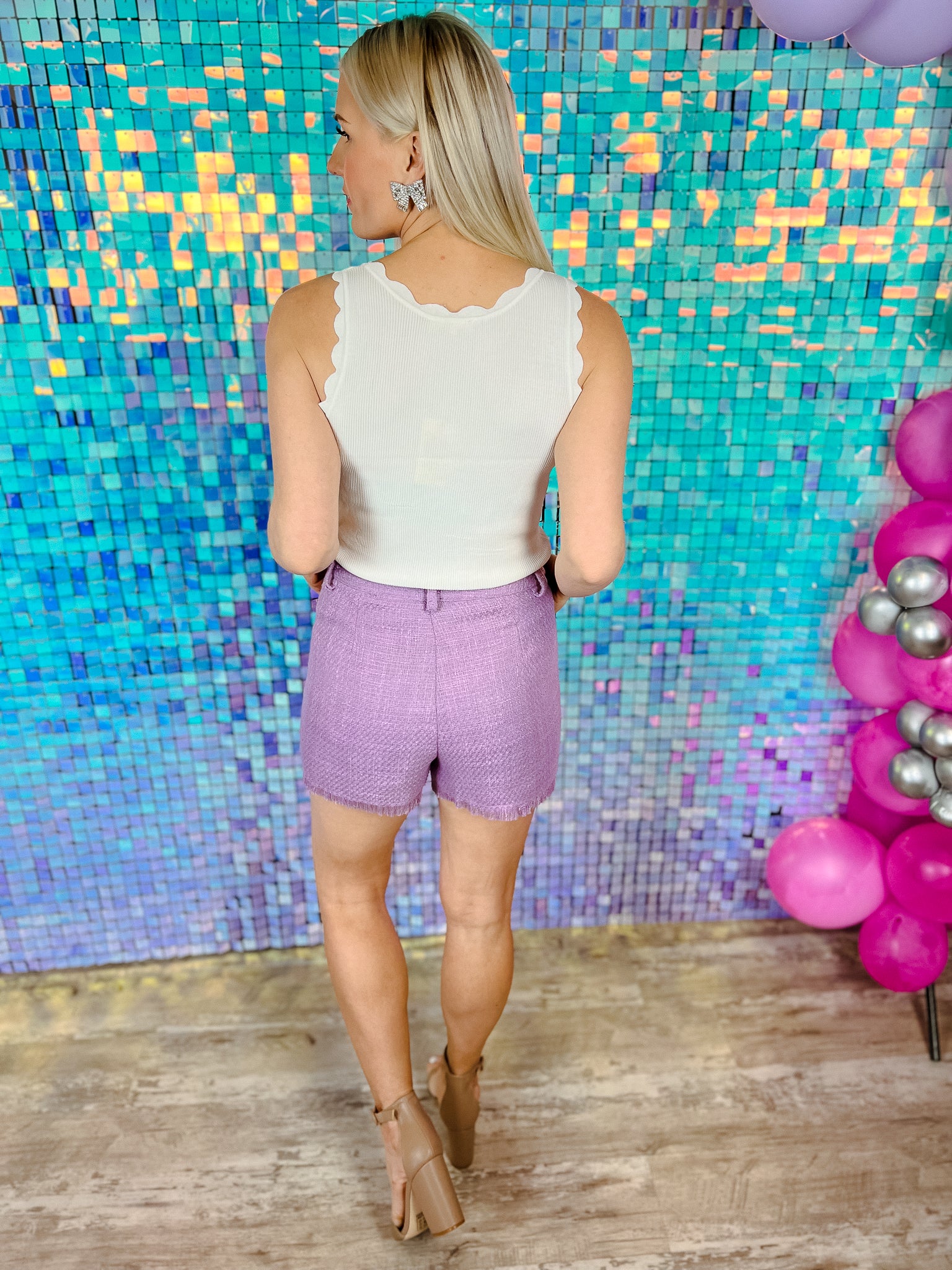 Brady Tweed Shorts - Lavender