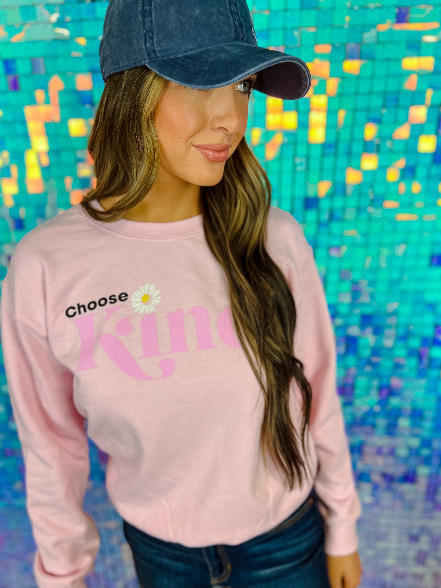 Choose Kind Crewneck Sweatshirt - Pastel Rose