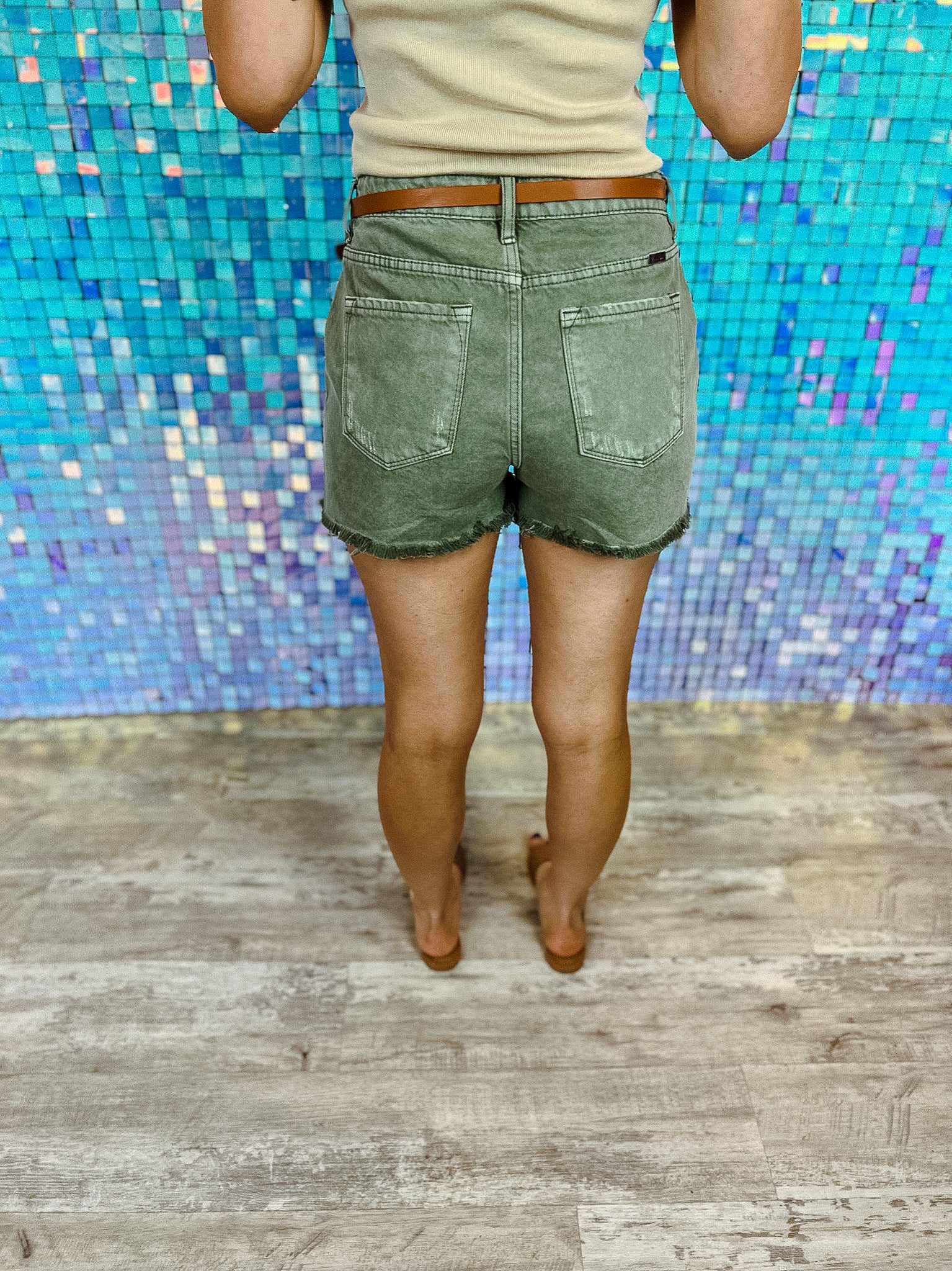 Sunkissed High Rise Shorts - Olive