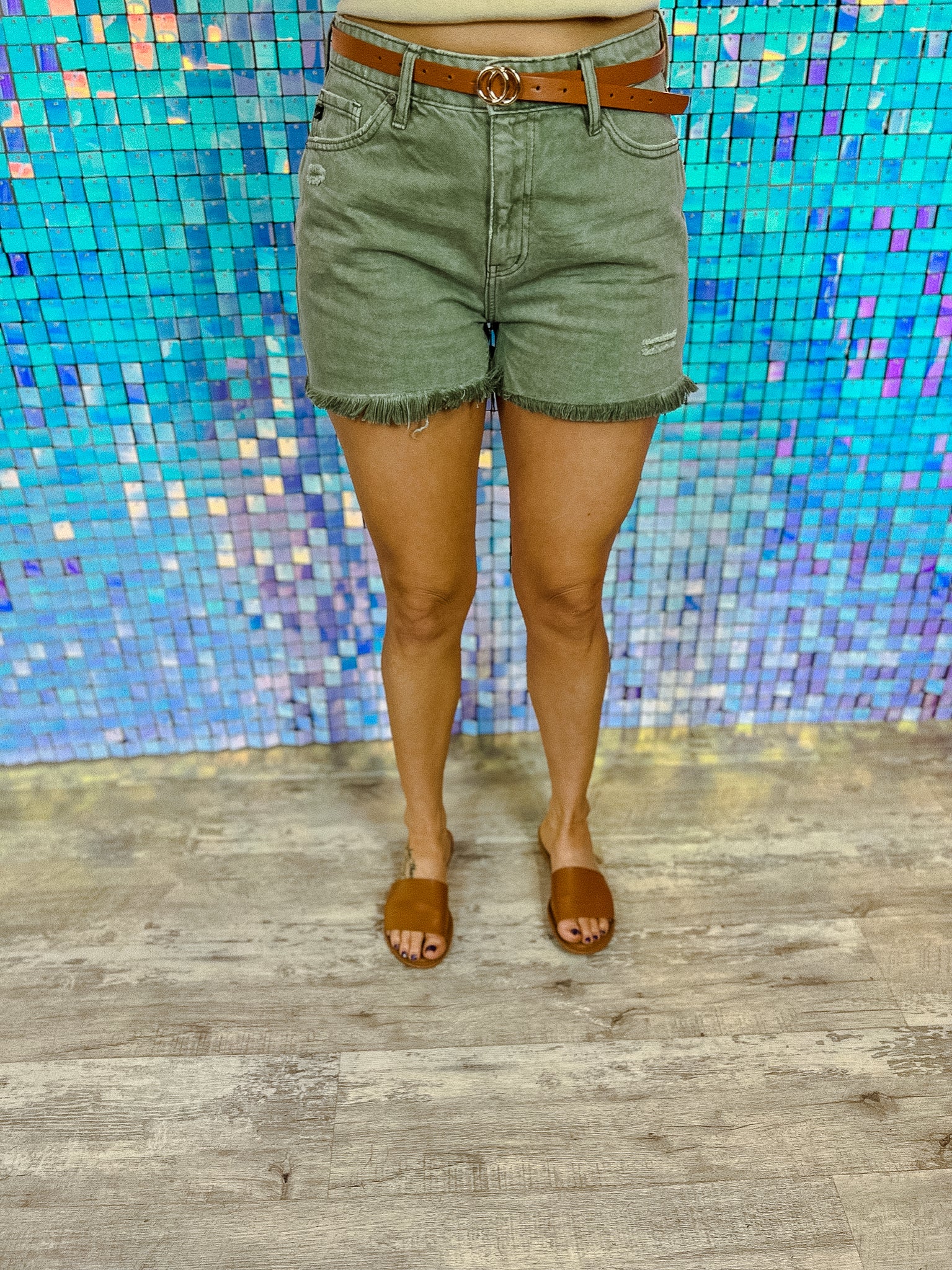 Sunkissed High Rise Shorts - Olive
